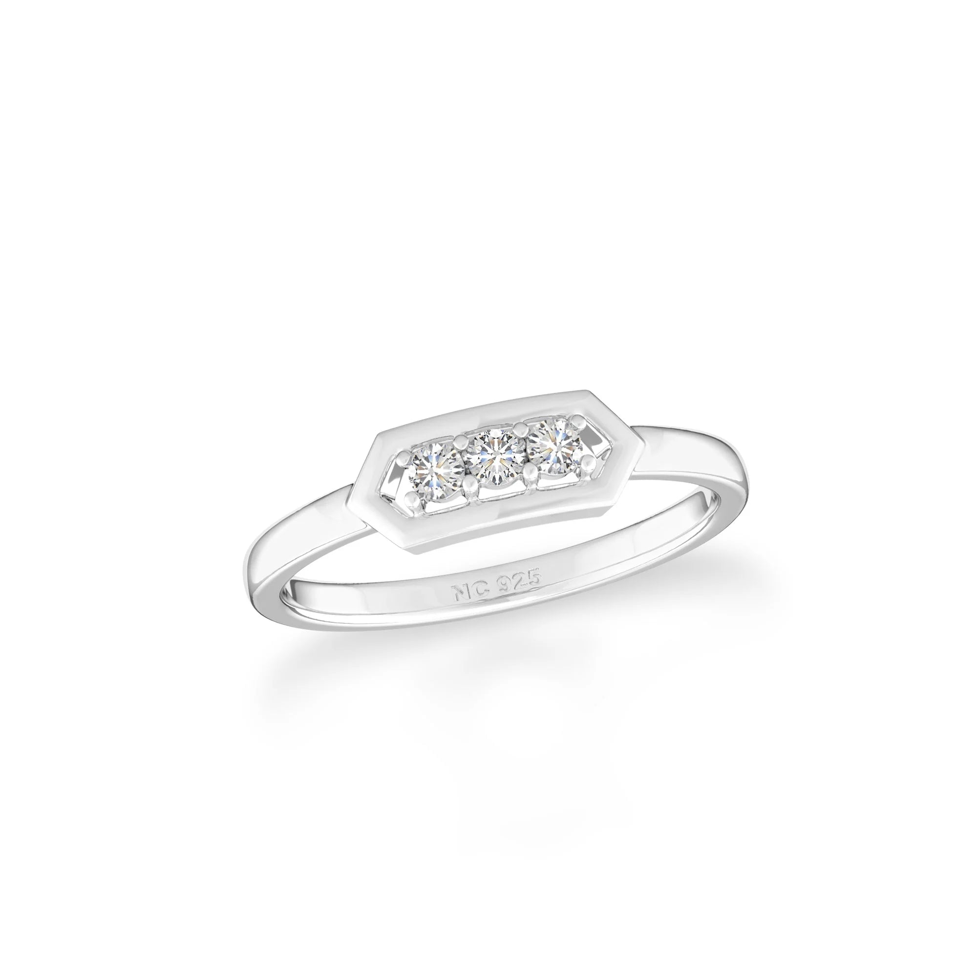moissanite prong-set ring