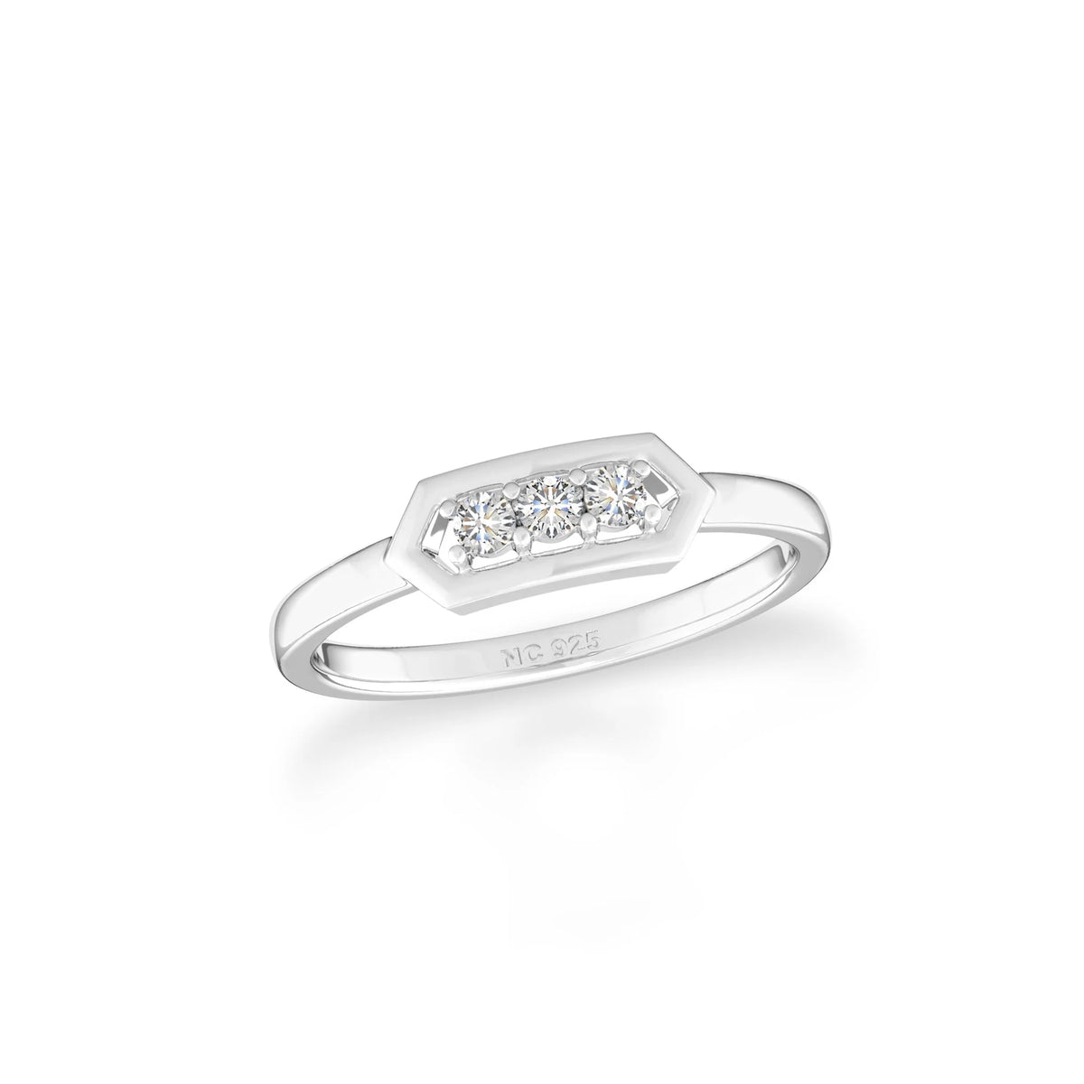 moissanite prong-set ring