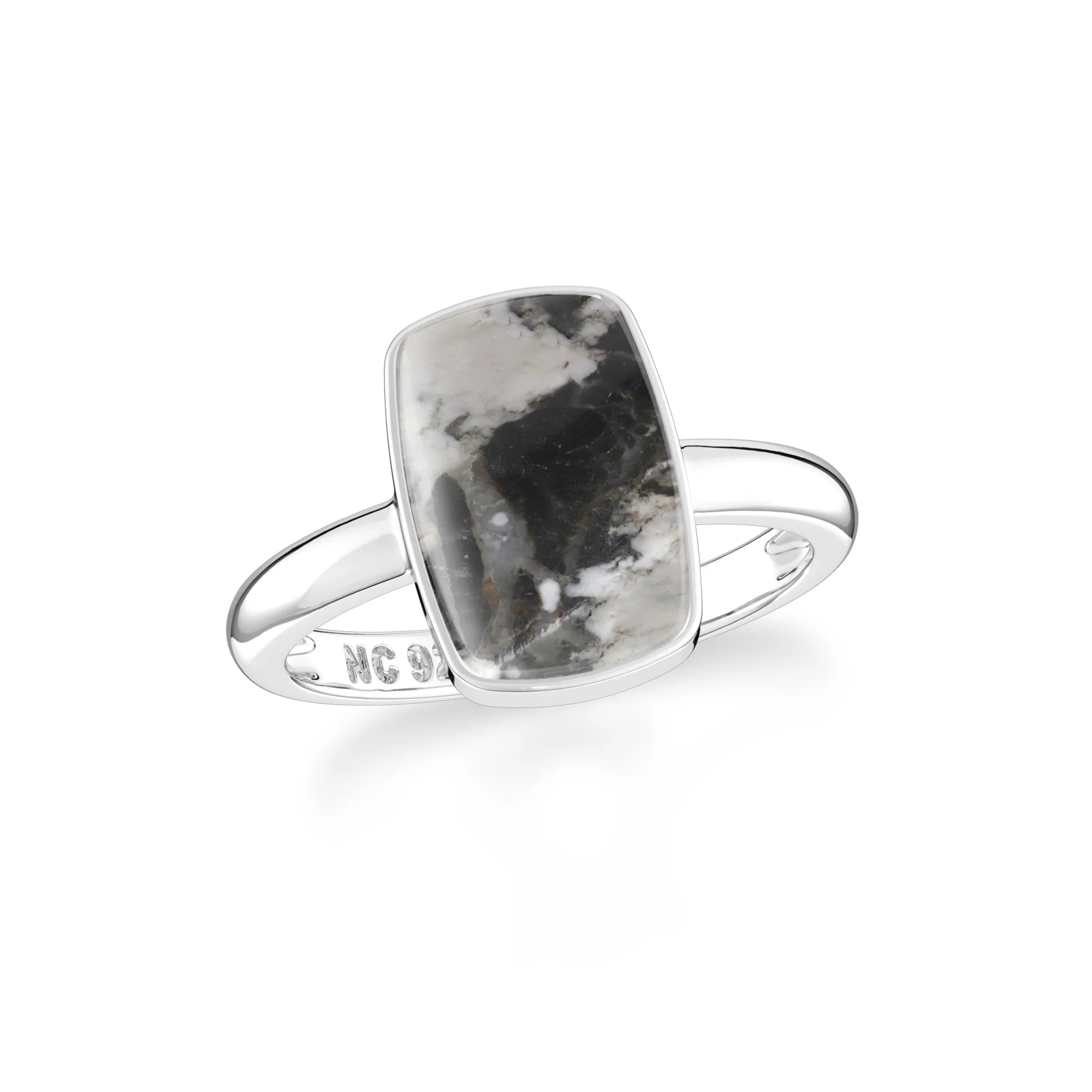 white-buffalo bezel-set ring