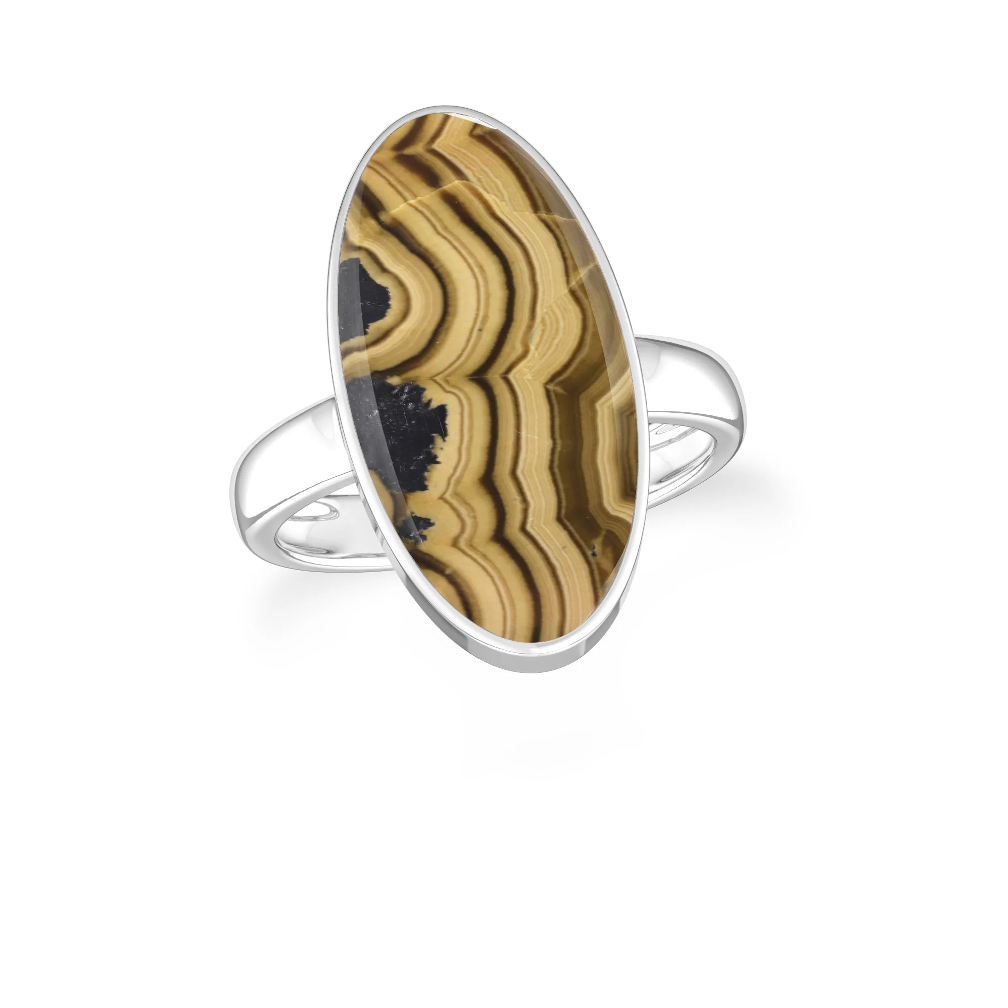 schalenblende bezel-set ring