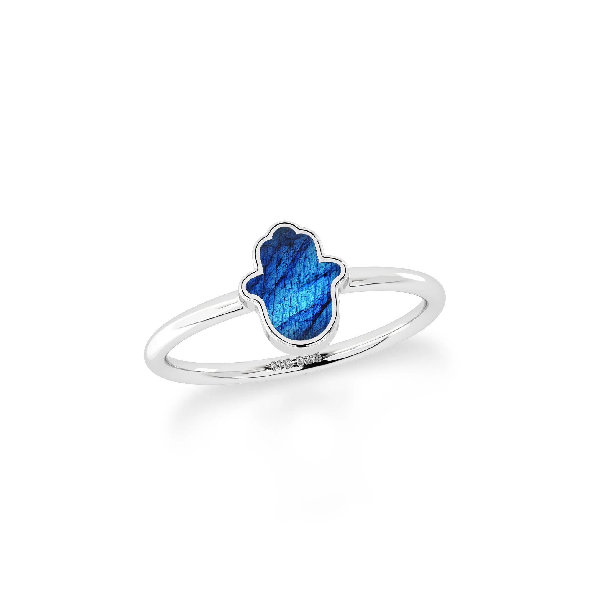 labradorite stackable bezel-set ring