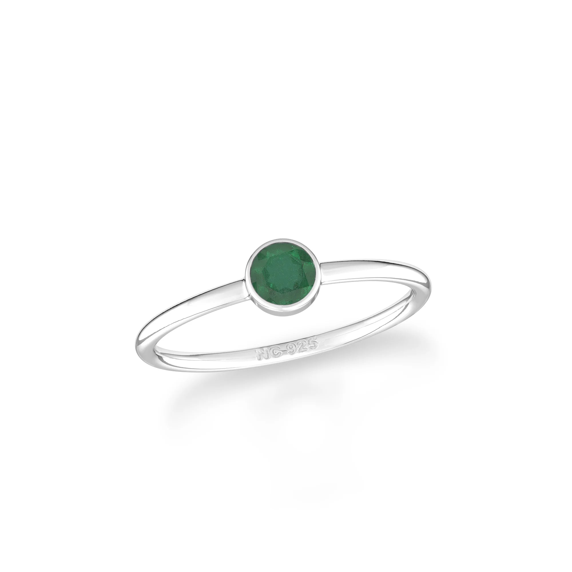 emerald stackable bezel-set ring
