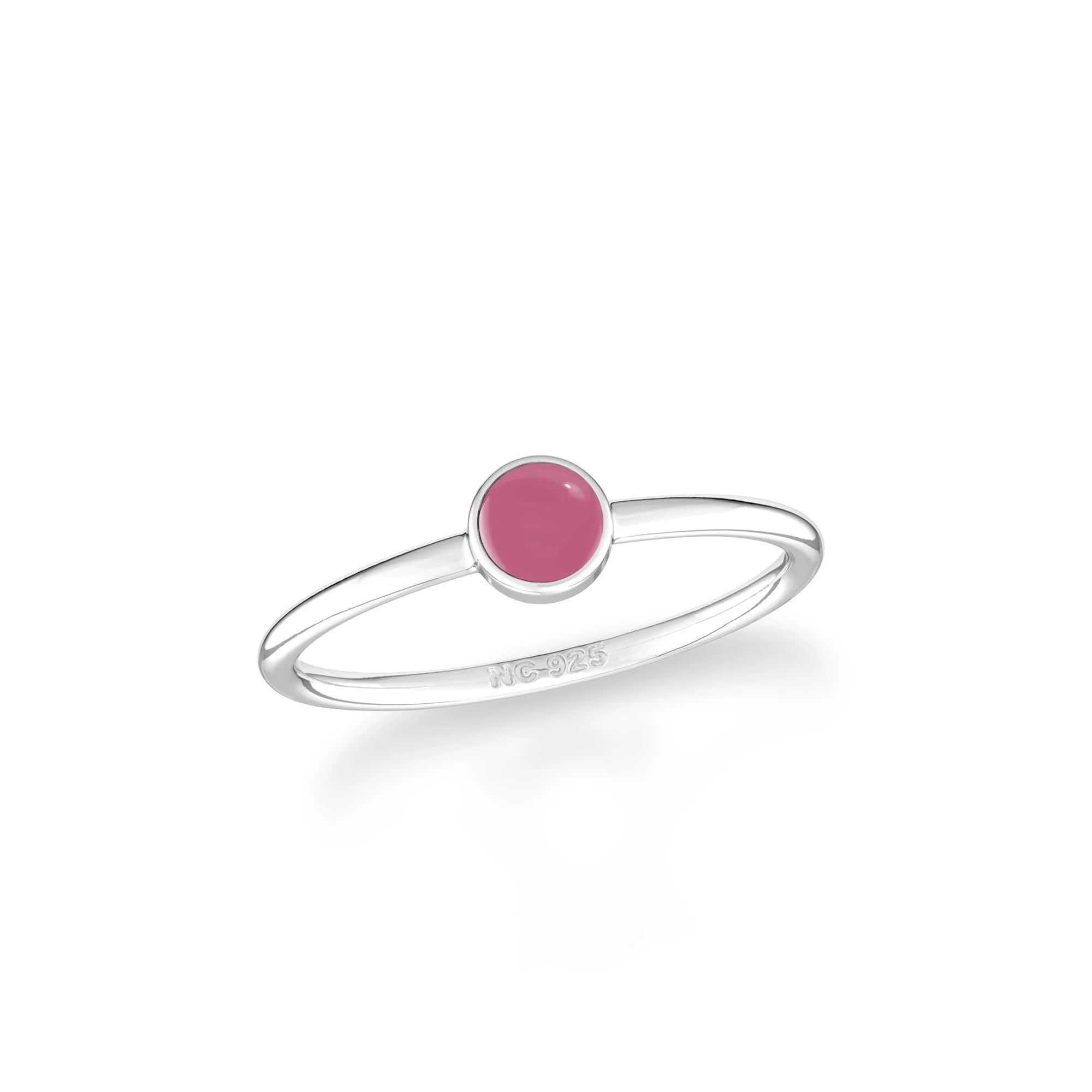 pink tourmaline stackable bezel-set ring