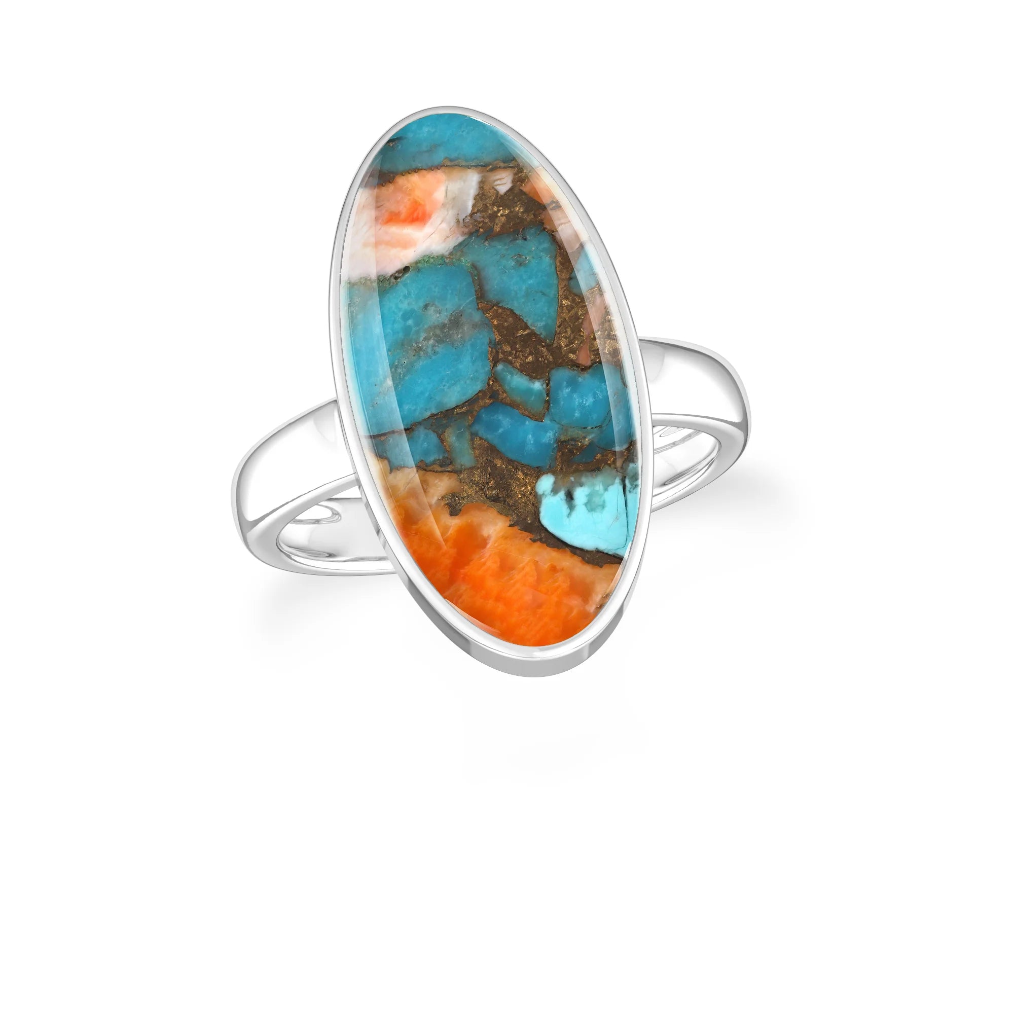 spiny-oyster-turquoise bezel-set ring