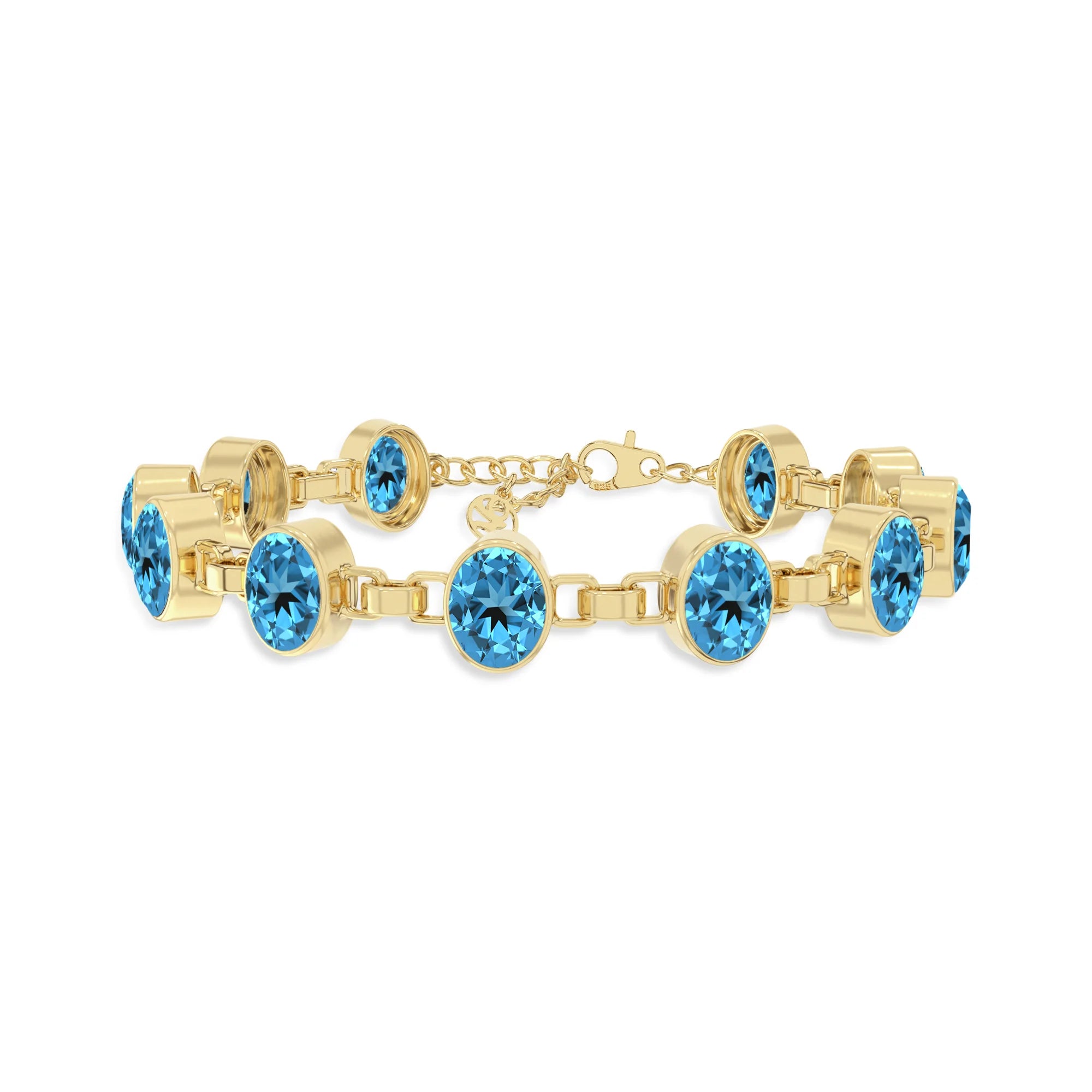 swiss-blue-topaz chain bracelet