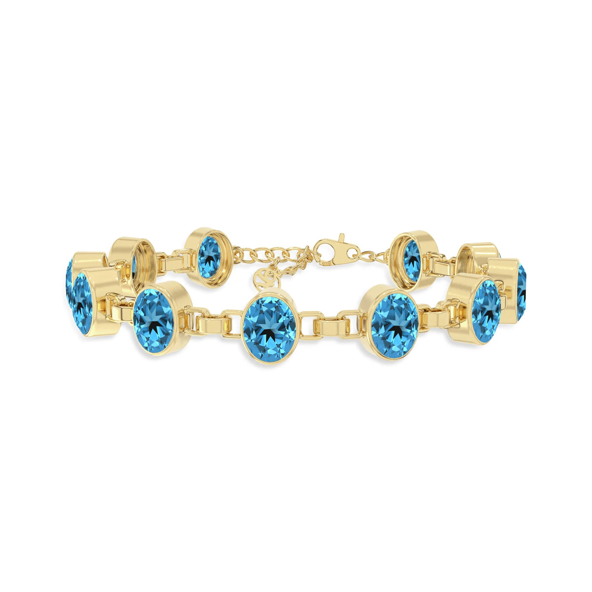 swiss-blue-topaz chain bracelet