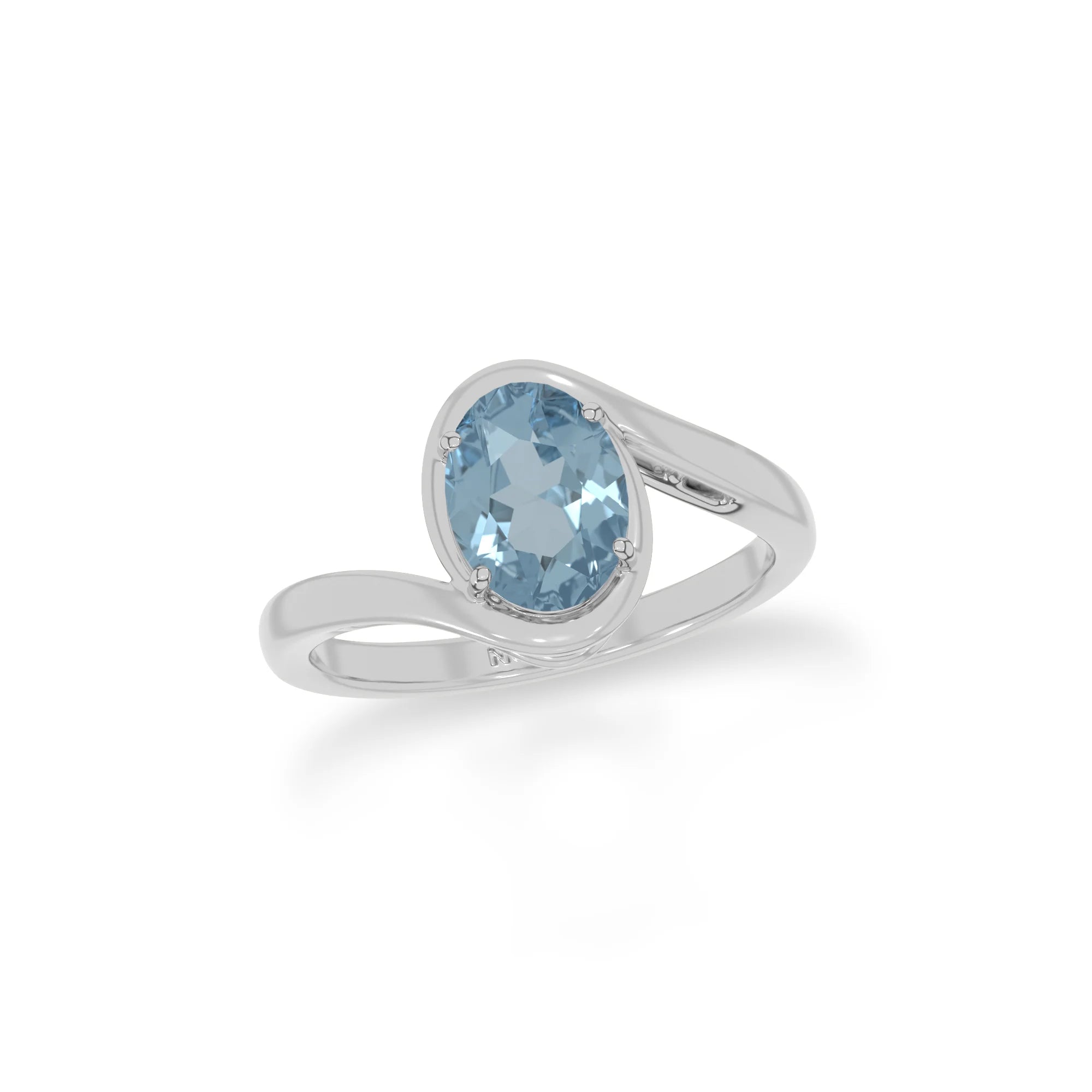 sky blue topaz bezel-set ring