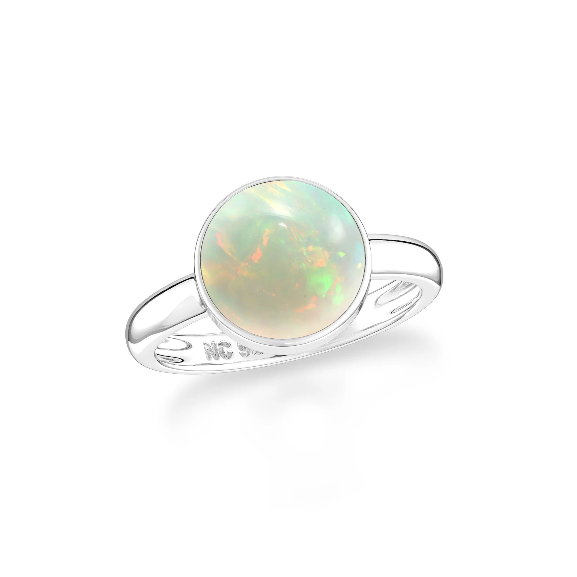 ethiopian opal bezel-set ring