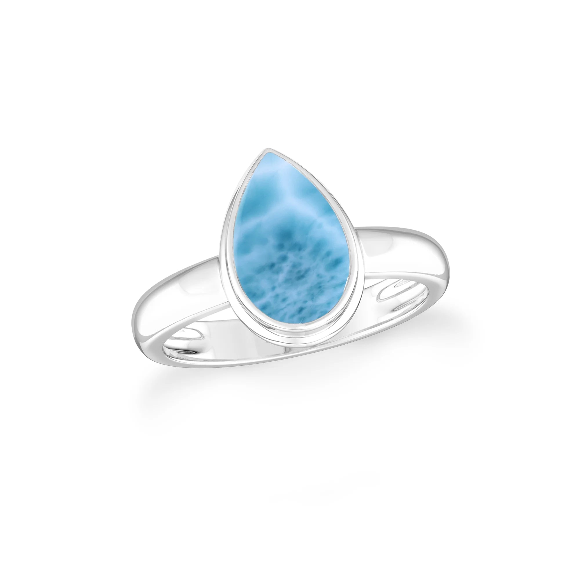 larimar bezel-set ring