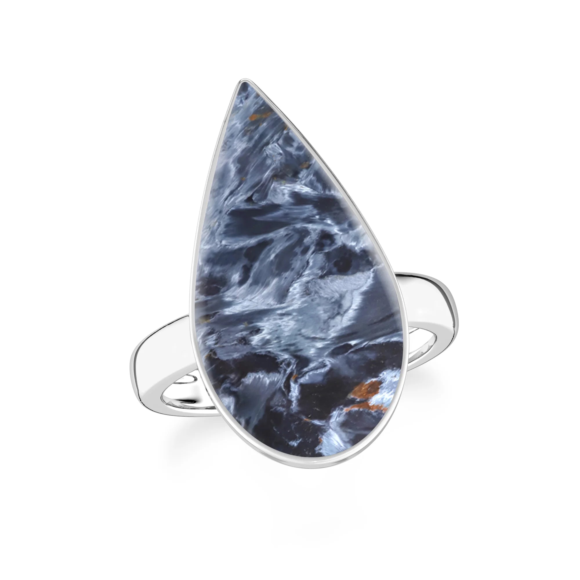 pietersite bezel-set ring