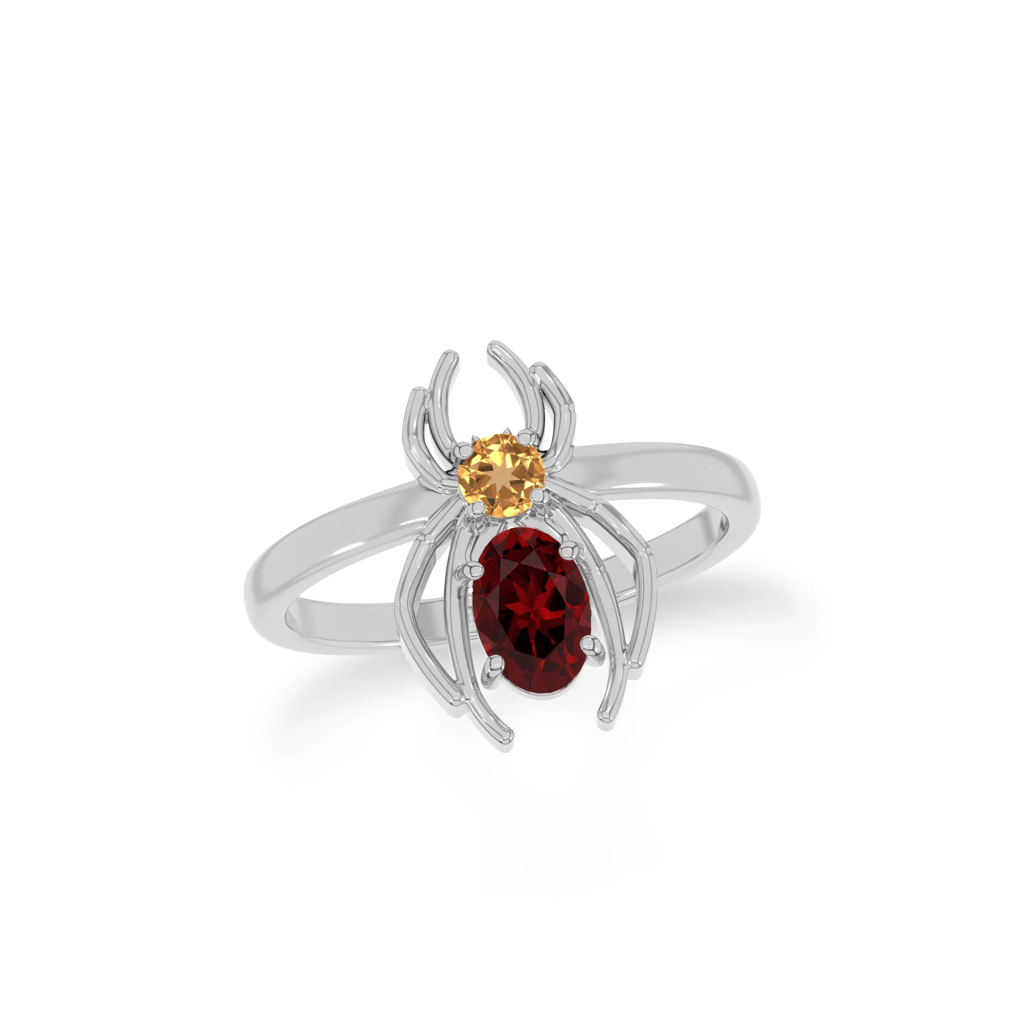 garnet-citrine prong-set ring