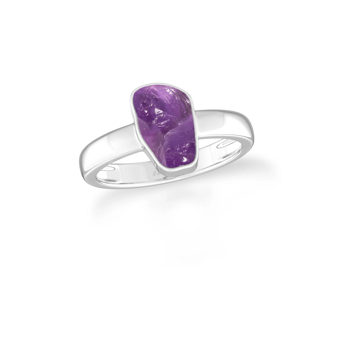amethyst bezel-set ring