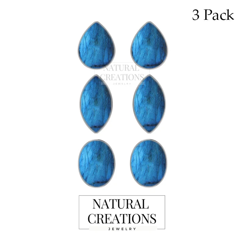 labradorite cab earrings