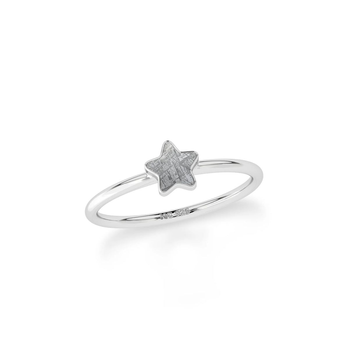 meteorite stackable bezel-set ring
