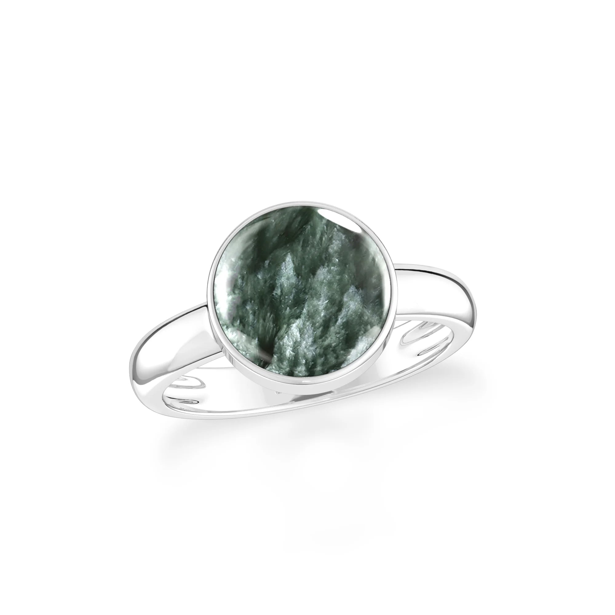 seraphinite bezel-set ring