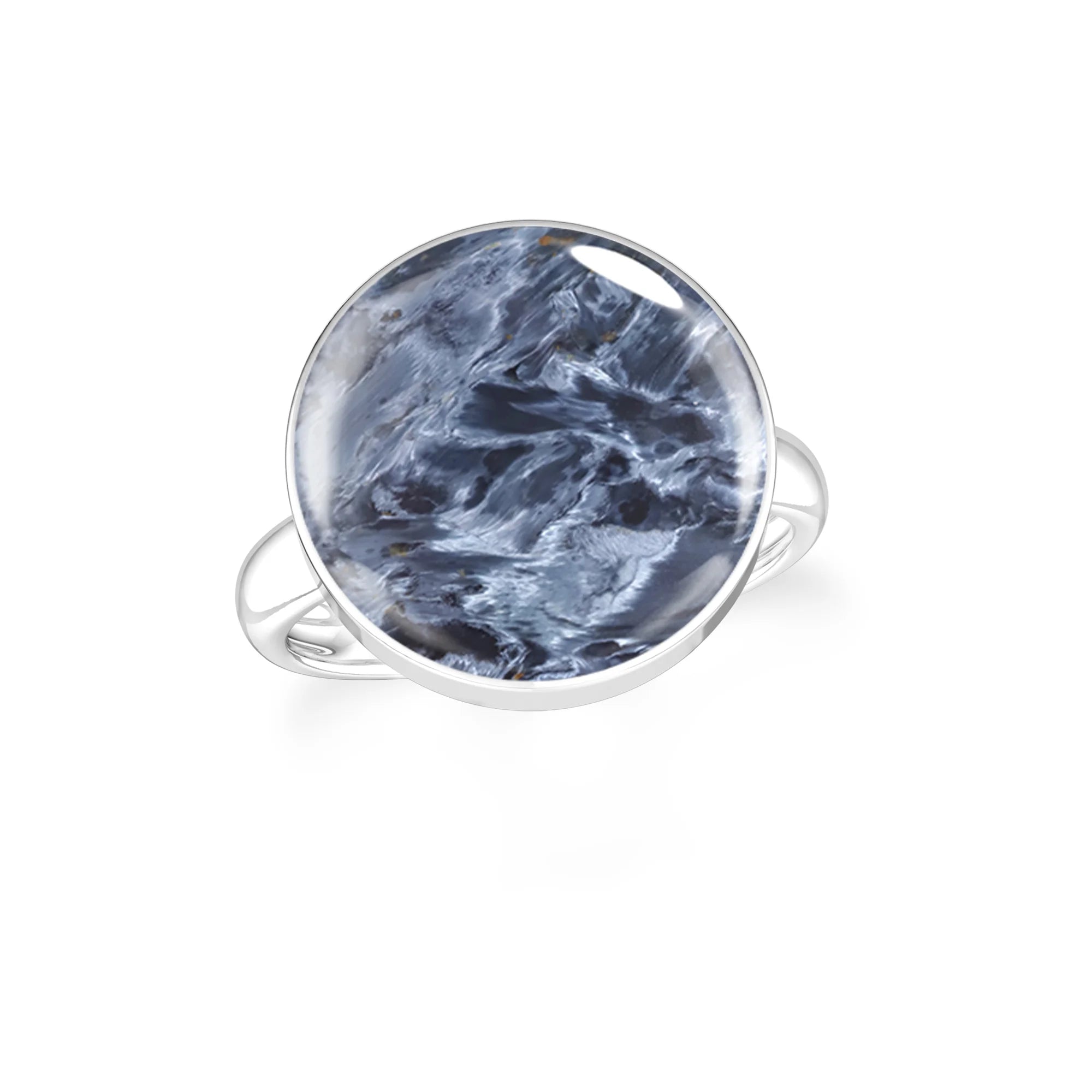 pietersite bezel-set ring