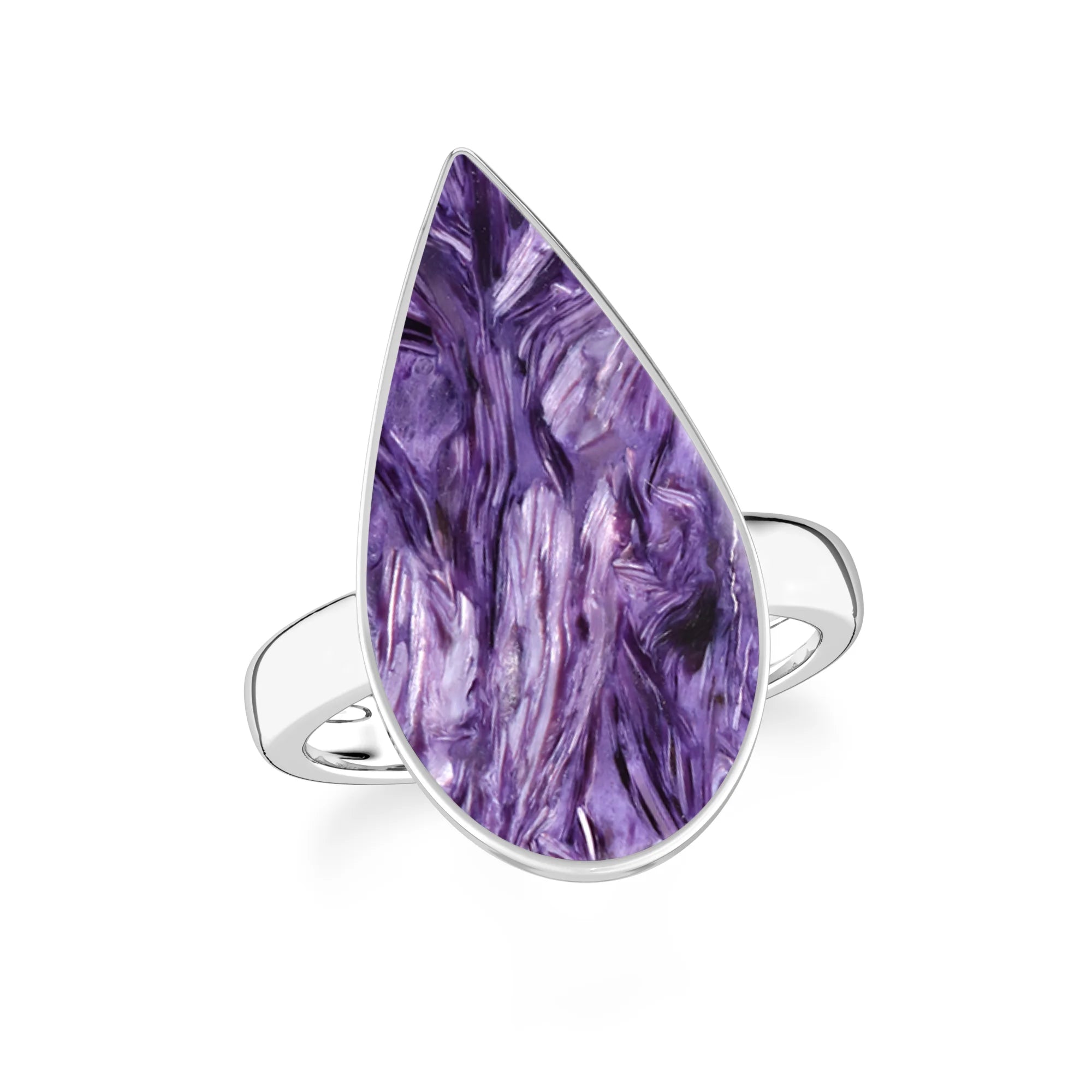 charoite bezel-set ring