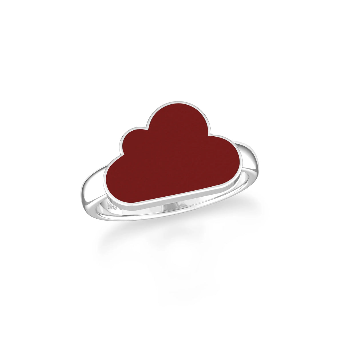 red garnet stackable bezel-set ring