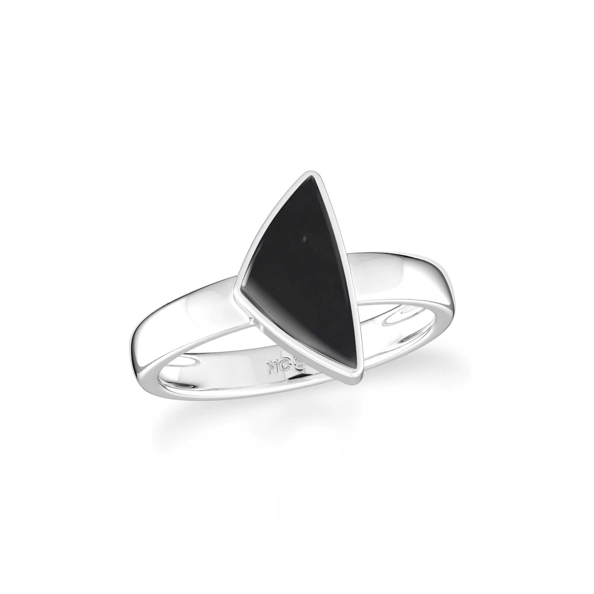 shungite bezel-set ring