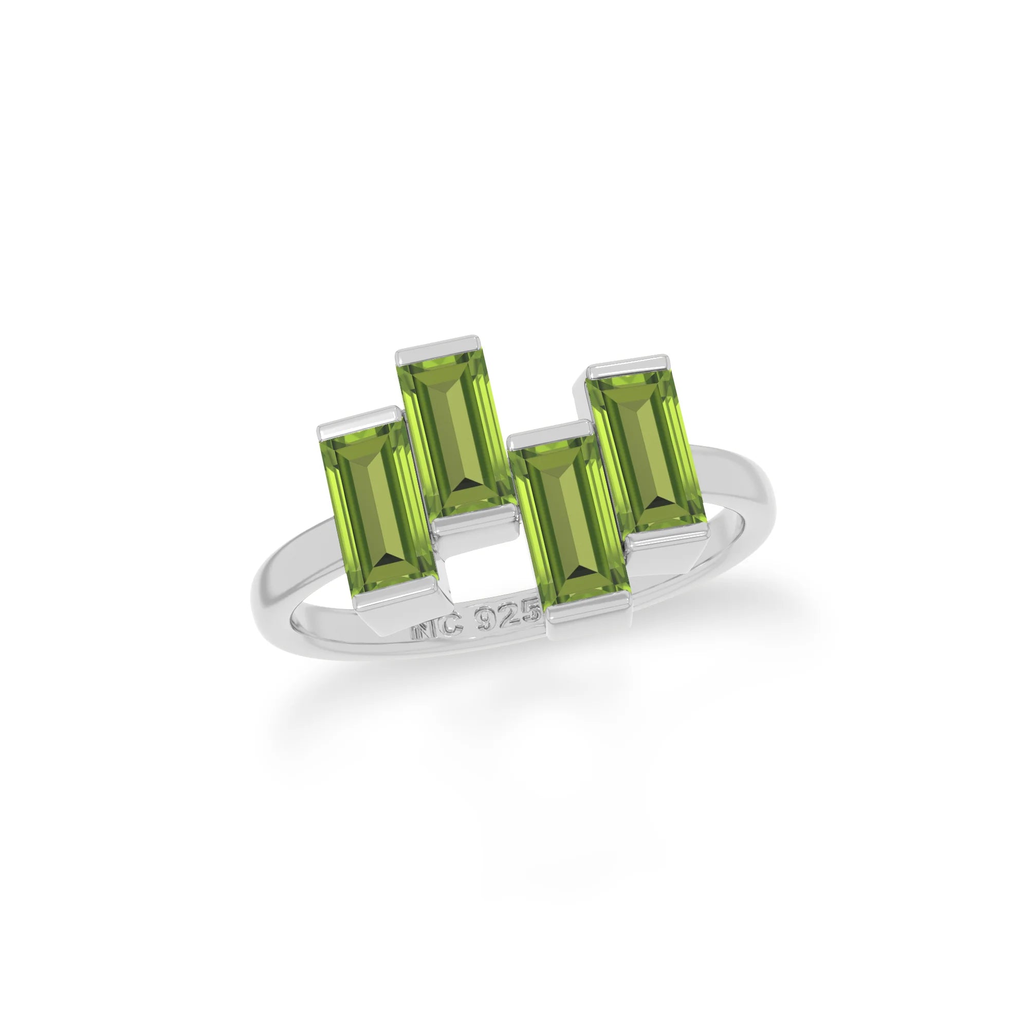 natural peridot ring for women in sterling silver