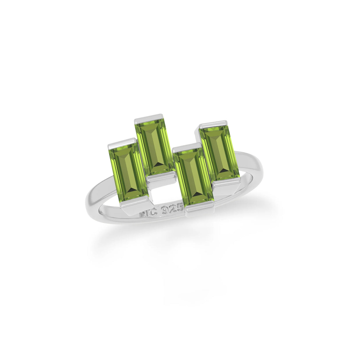 natural peridot ring for women in sterling silver