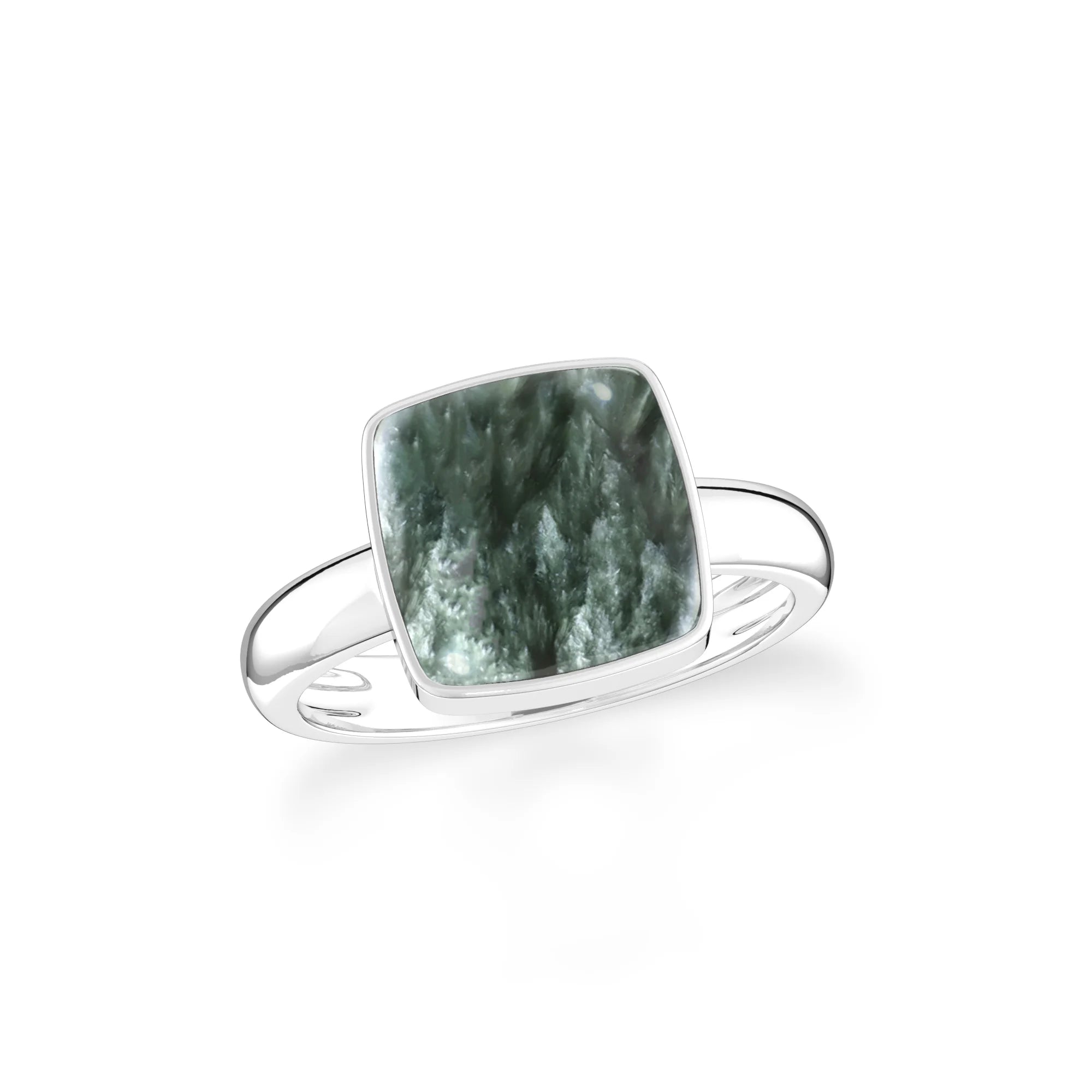 seraphinite bezel-set ring