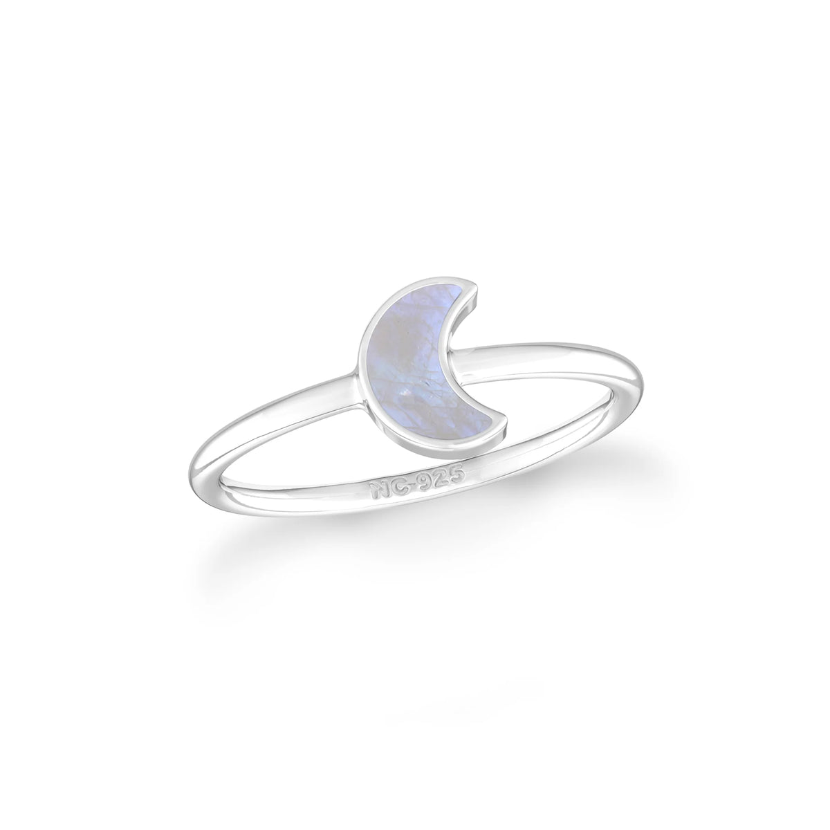 rainbow moonstone bezel-set ring