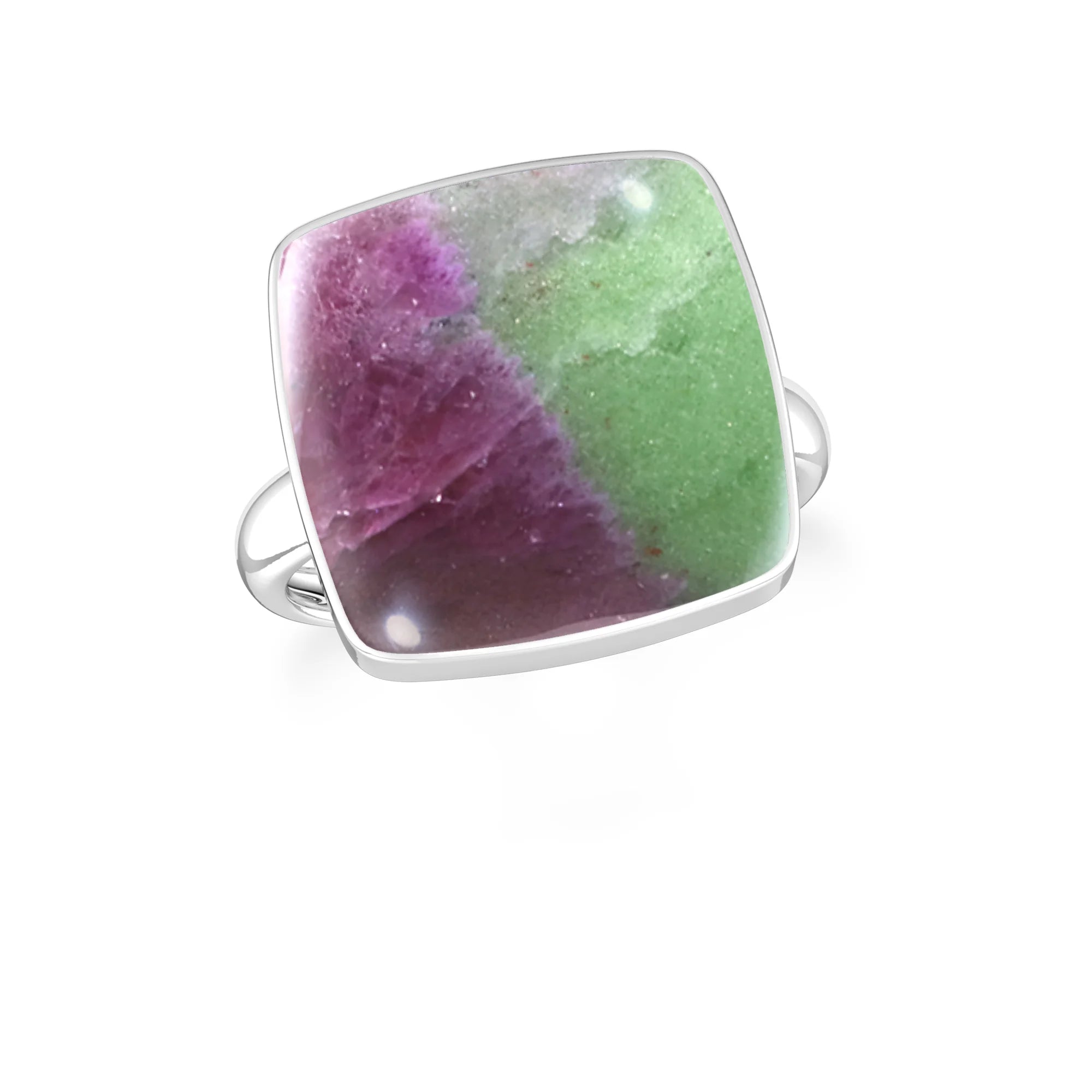 ruby-zoisite bezel-set ring