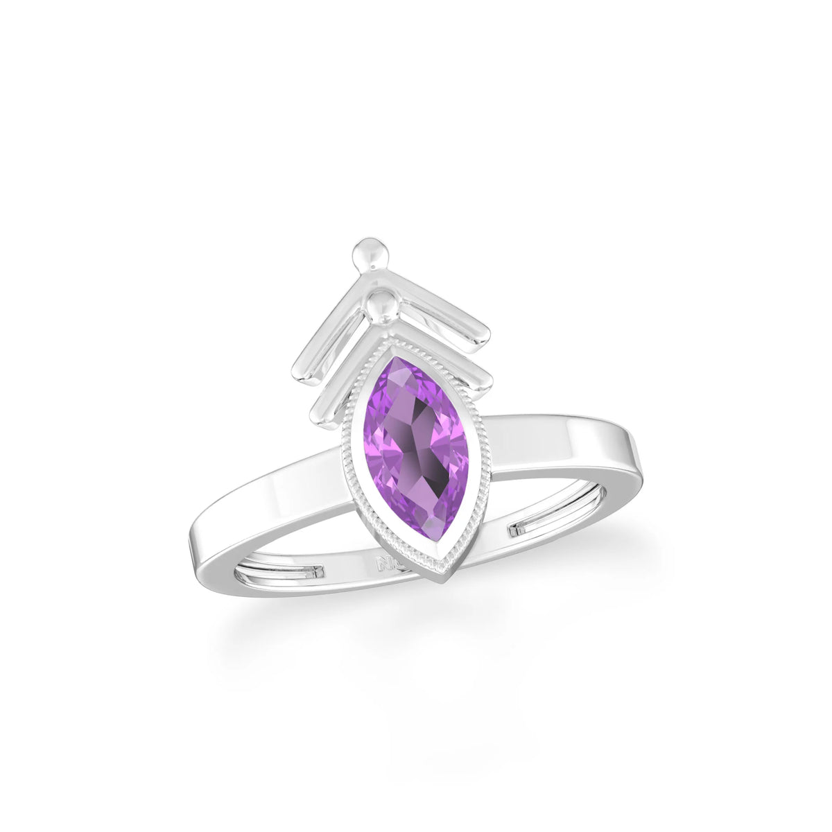 amethyst bezel-set ring