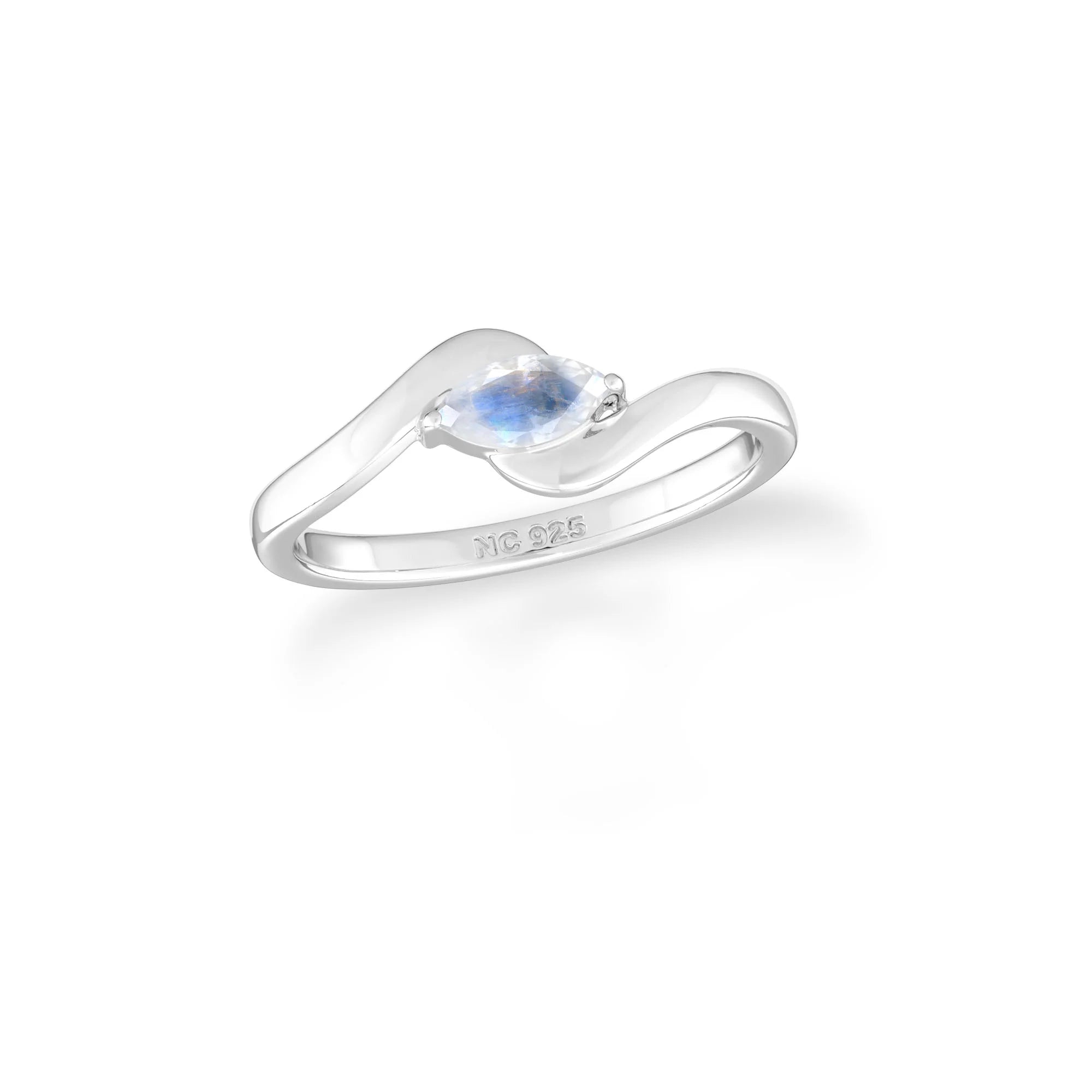 rainbow-moonstone prong-set ring