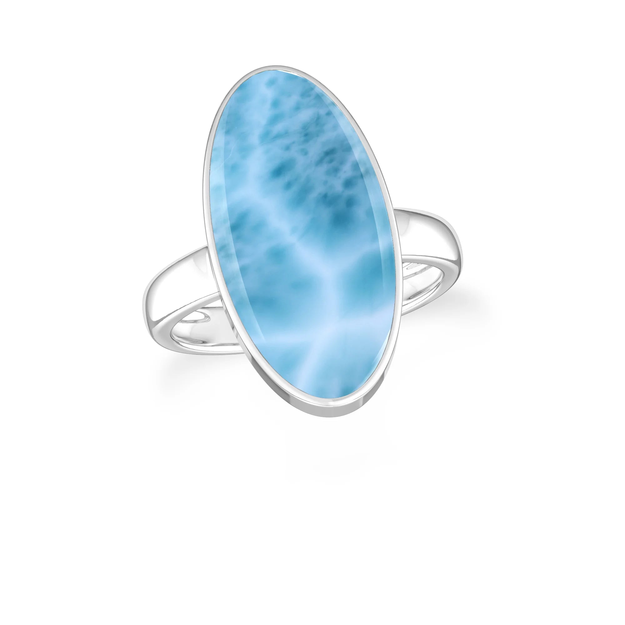 larimar bezel-set ring
