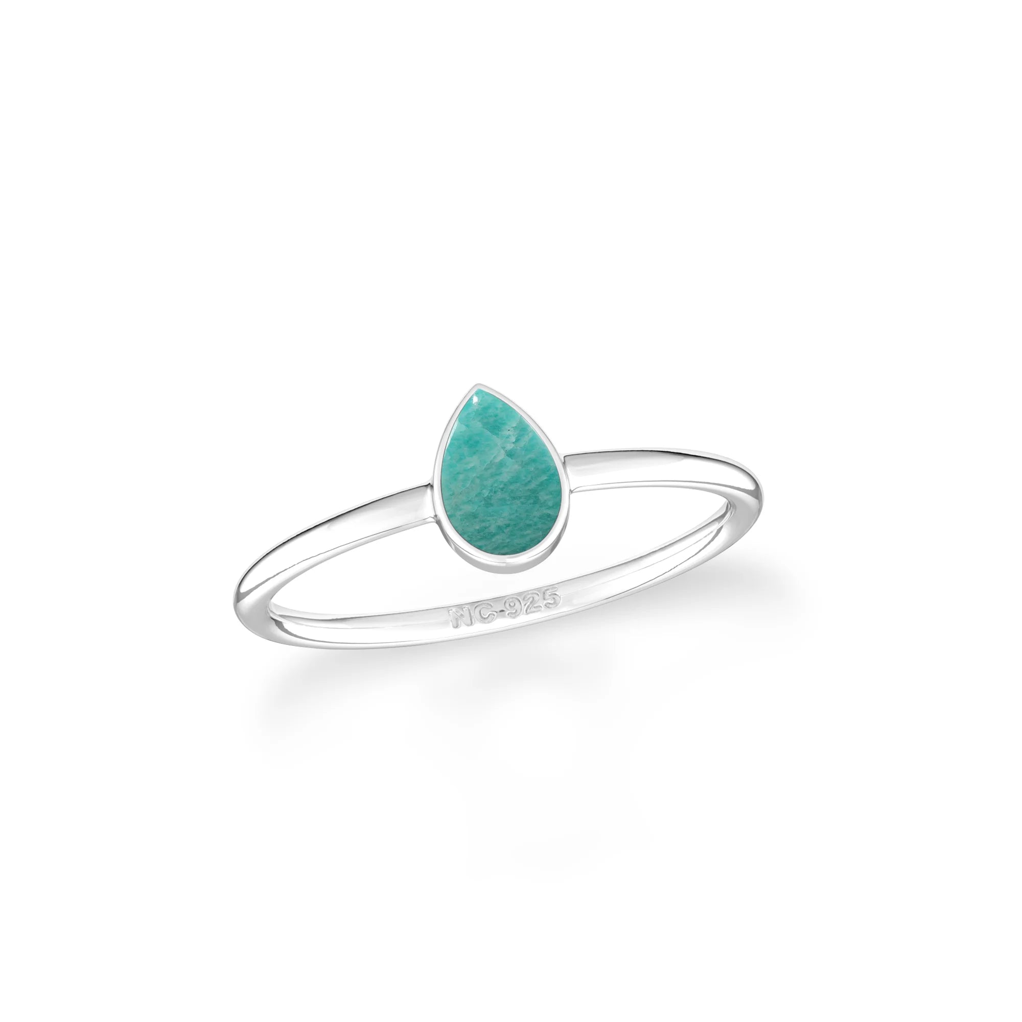 amazonite stackable bezel-set ring