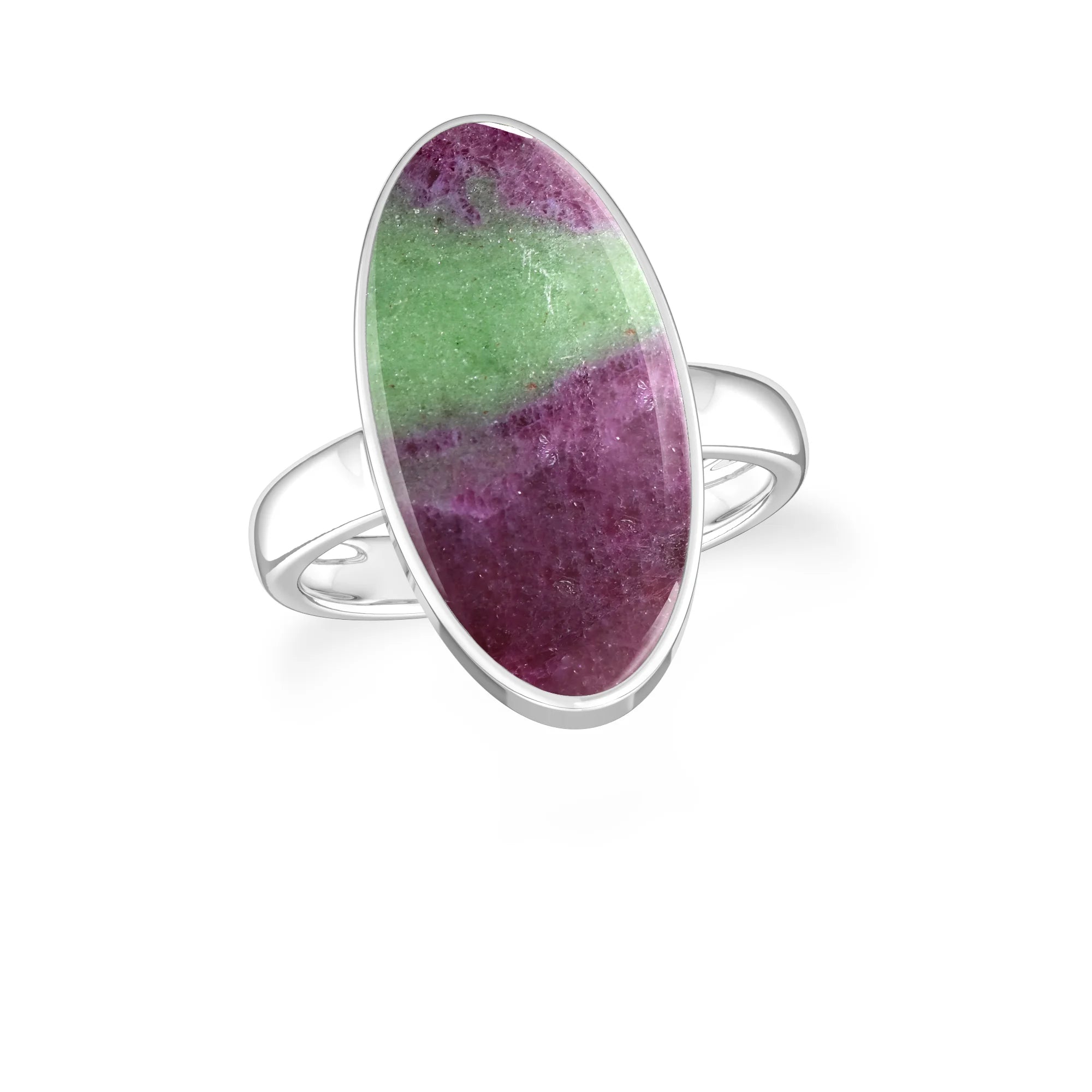 ruby-zoisite bezel-set ring