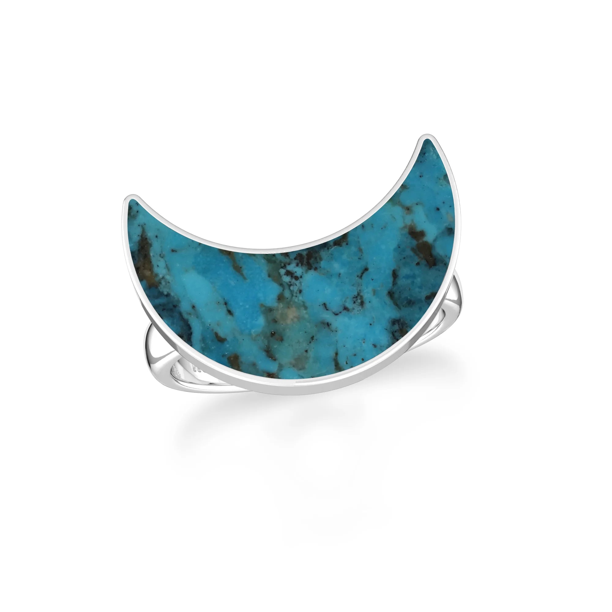 compressed turquoise blue  stackable bezel-set ring