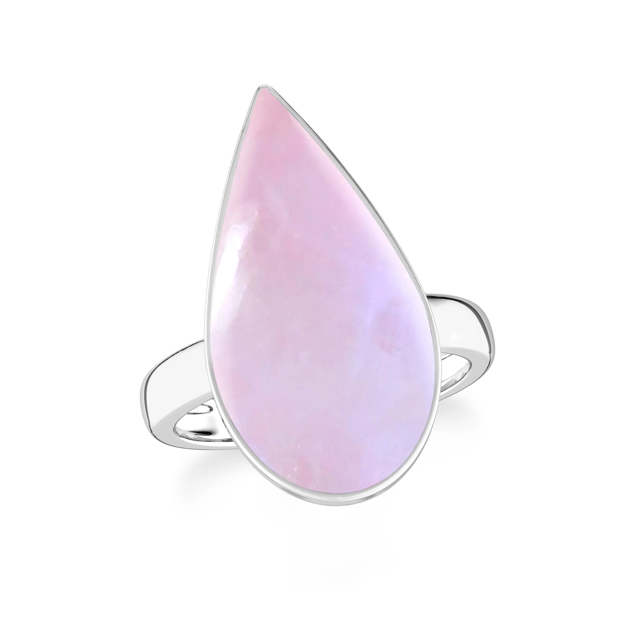 pink-moonstone bezel-set ring