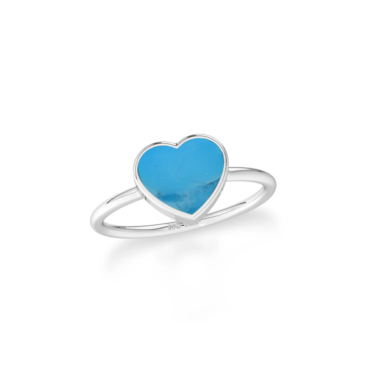 compressed turquoise blue  stackable bezel-set ring