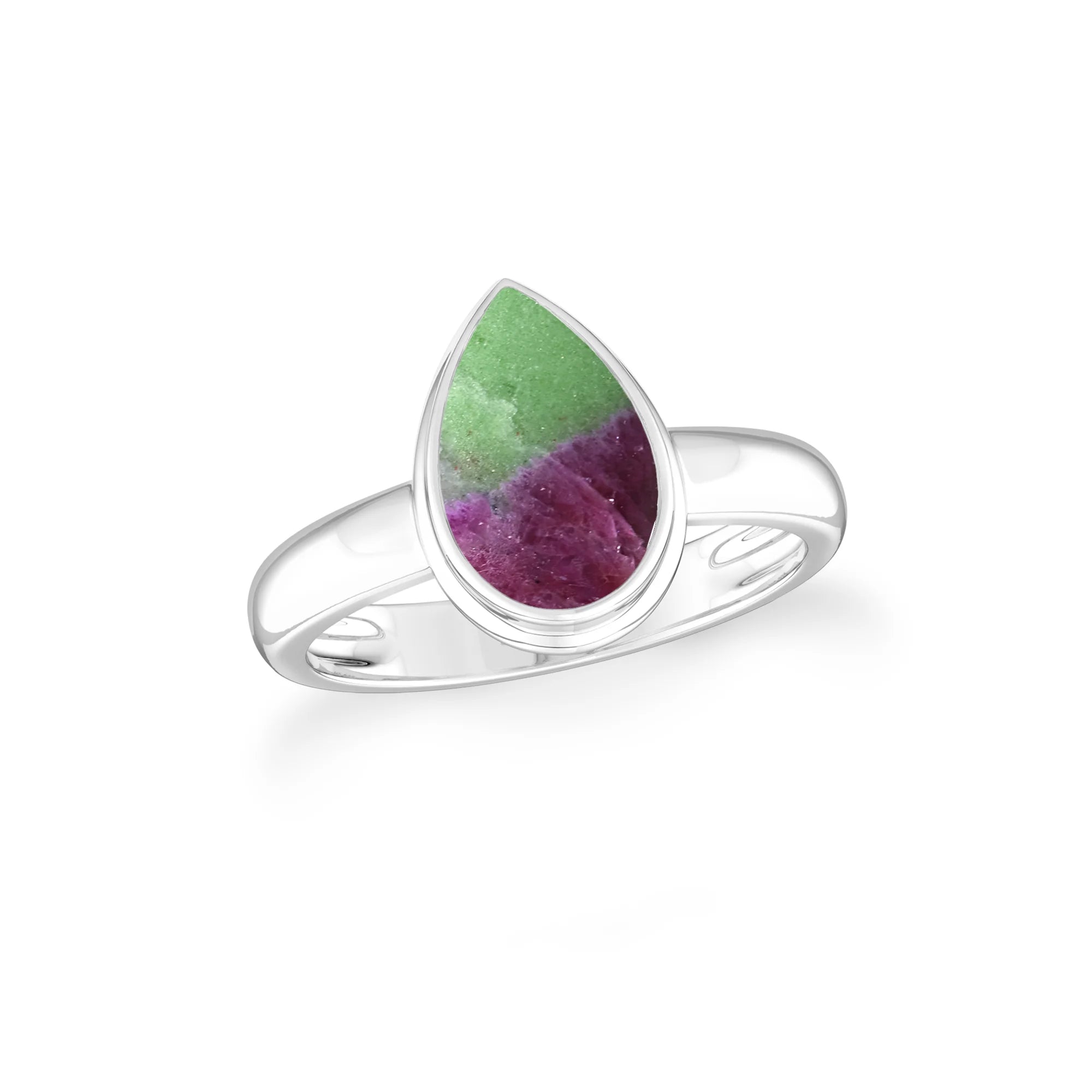 ruby-zoisite bezel-set ring