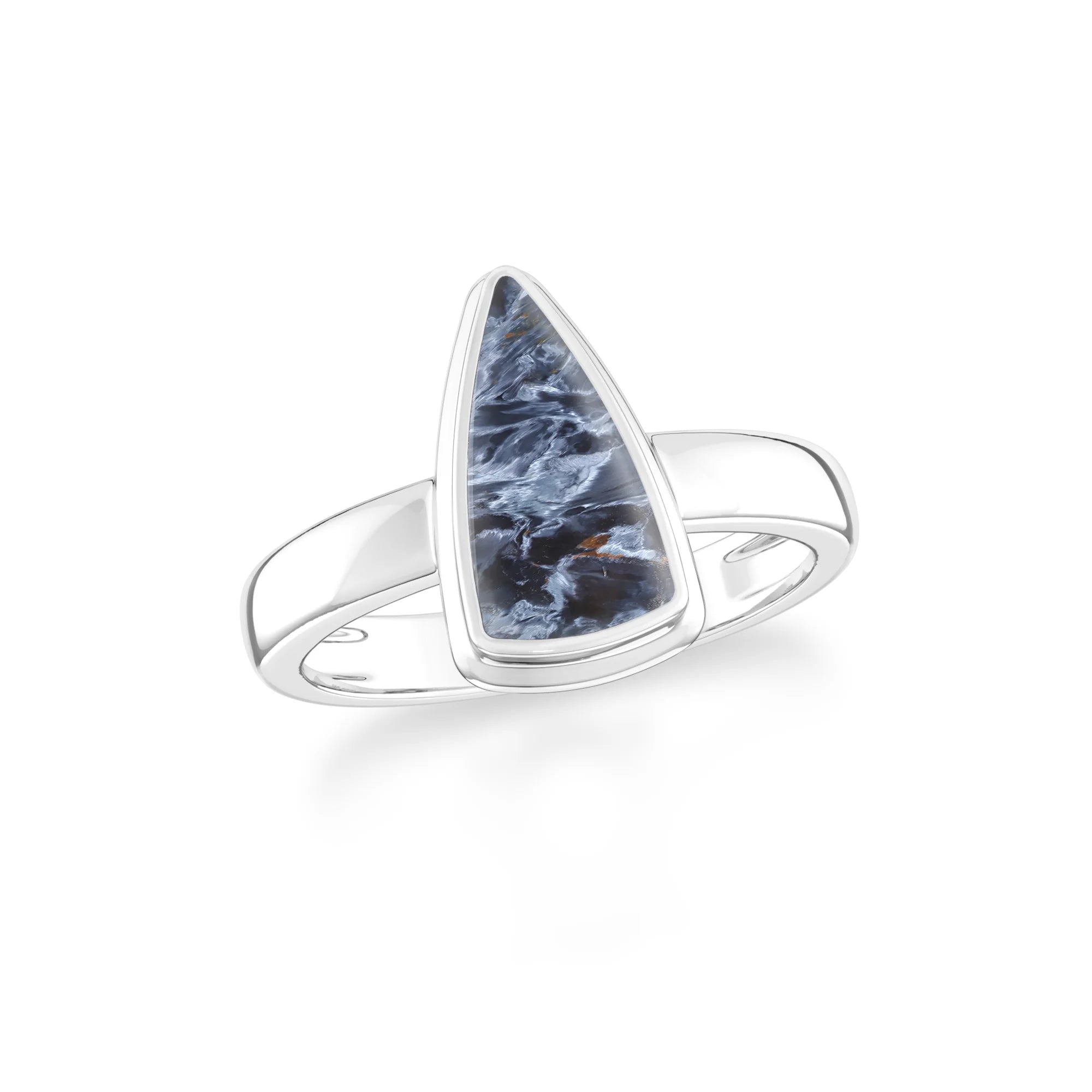 pietersite bezel-set ring