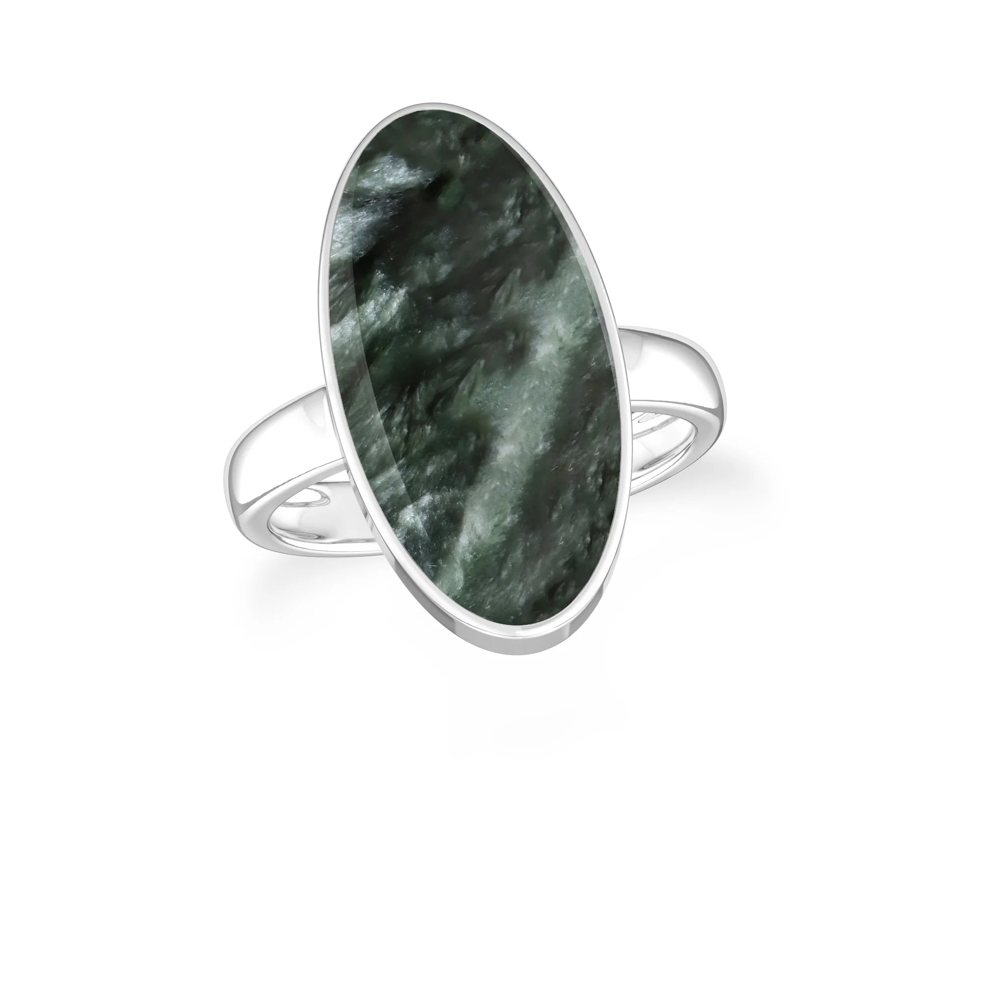 seraphinite bezel-set ring