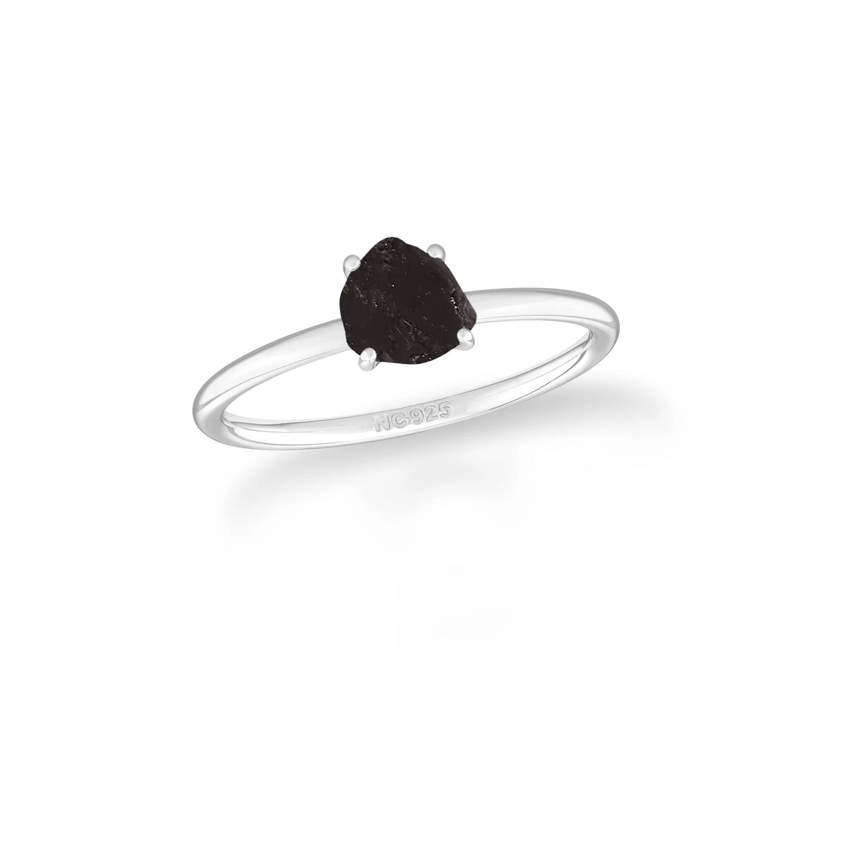 shungite stackable prong-set ring