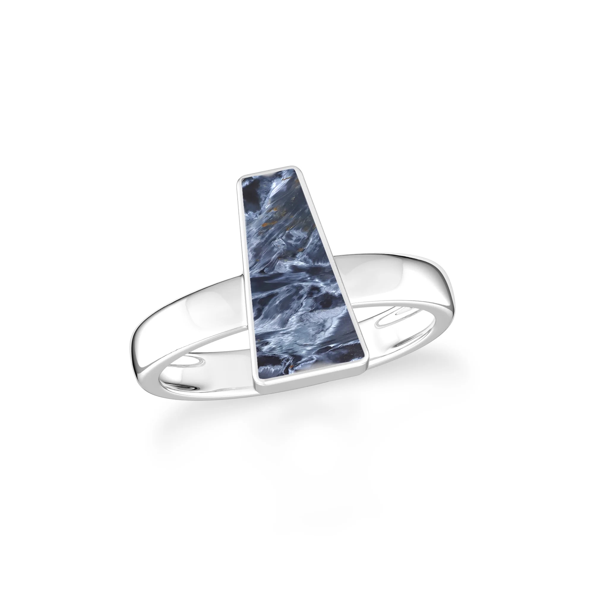 pietersite bezel-set ring