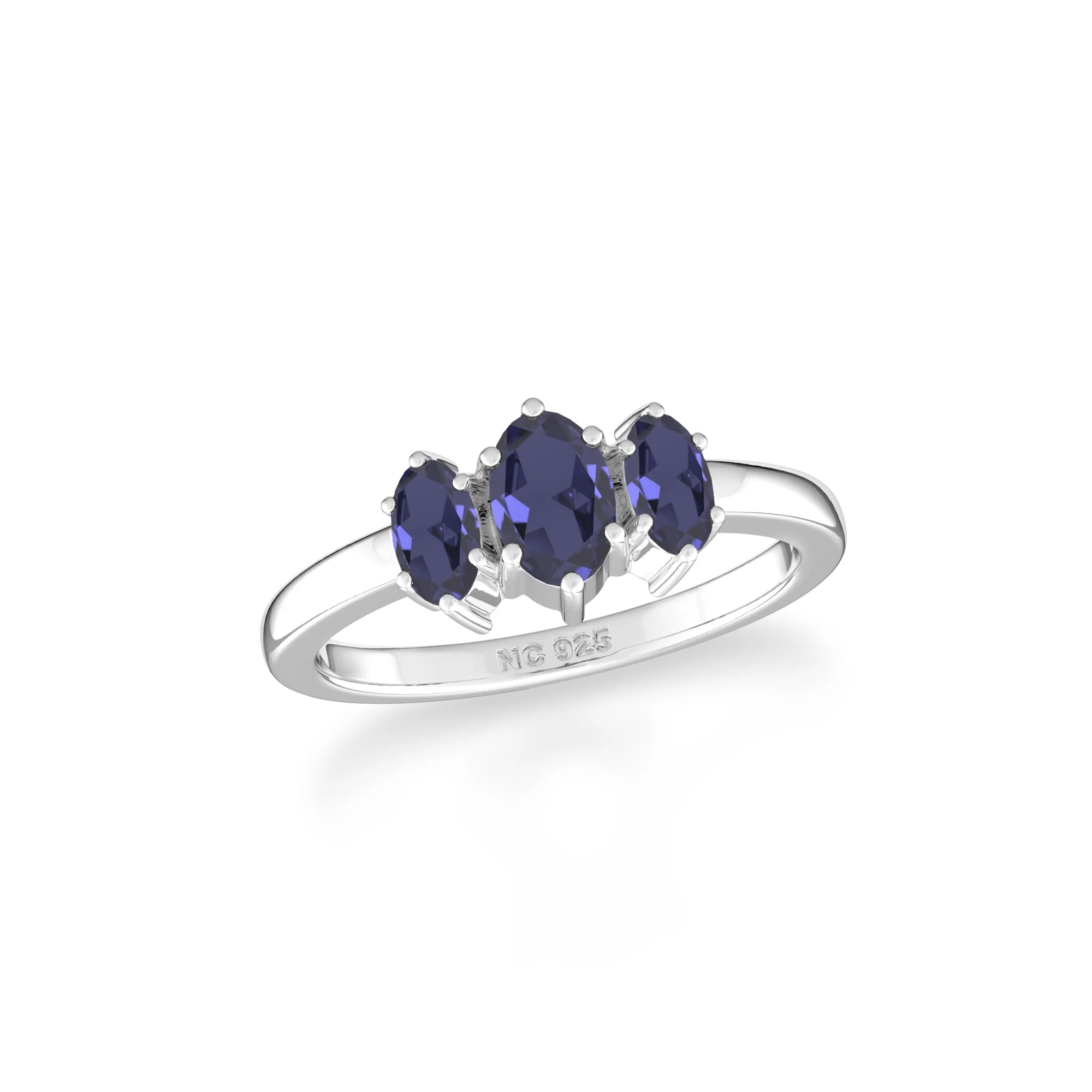 iolite prong-set ring