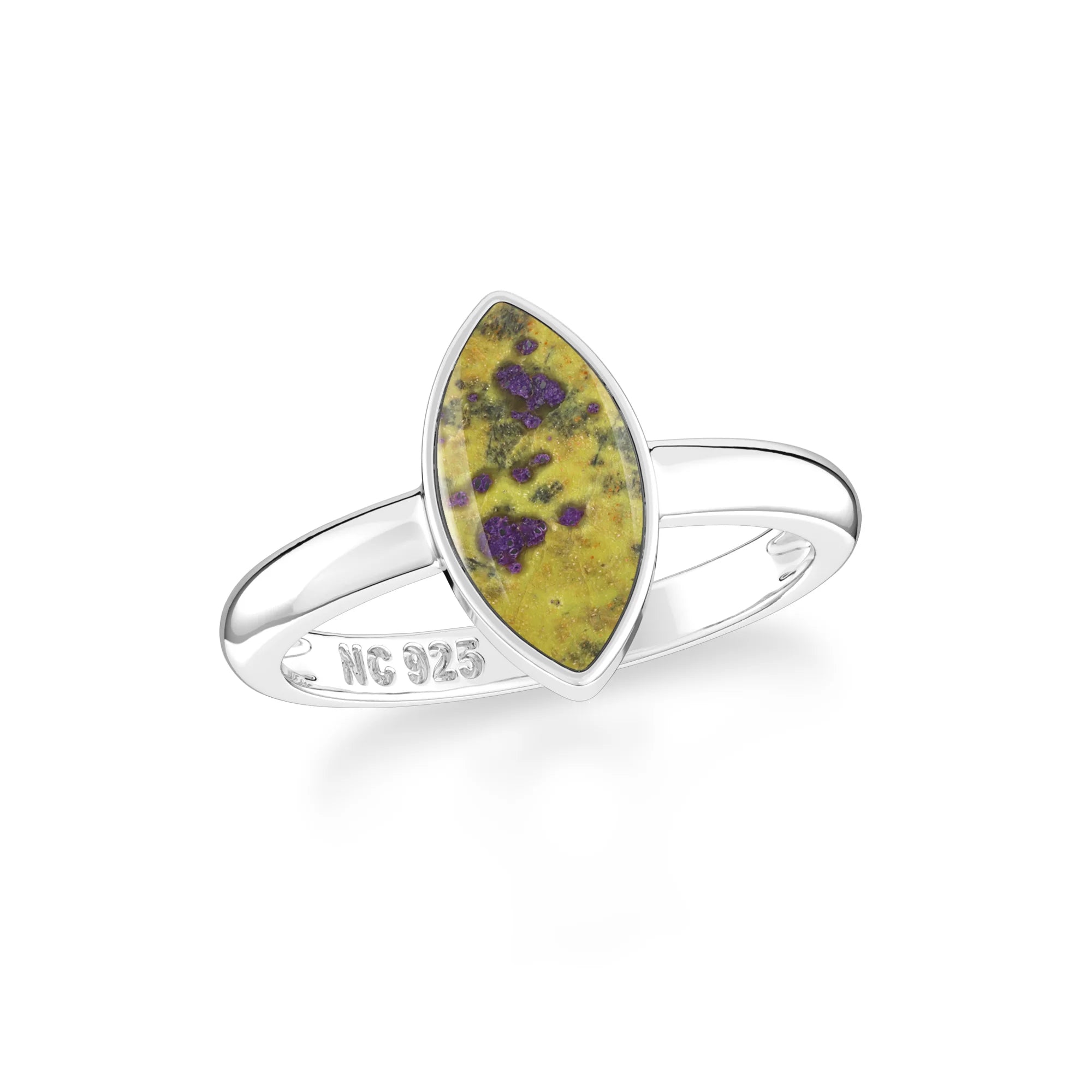 stichitite bezel-set ring