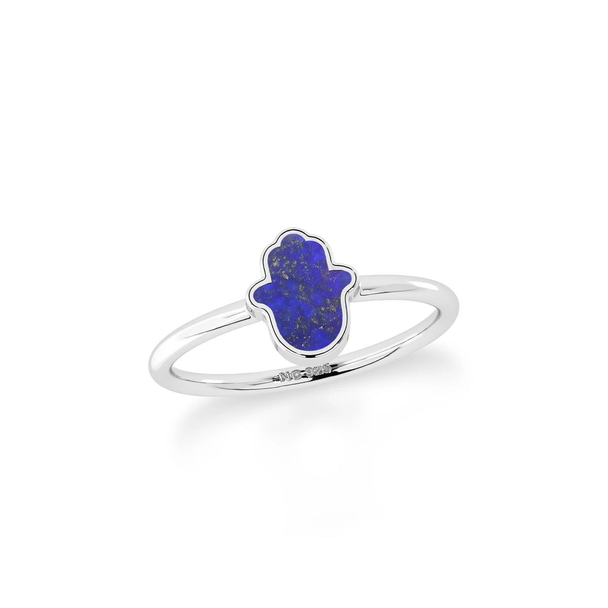 lapis lazuli stackable bezel-set ring