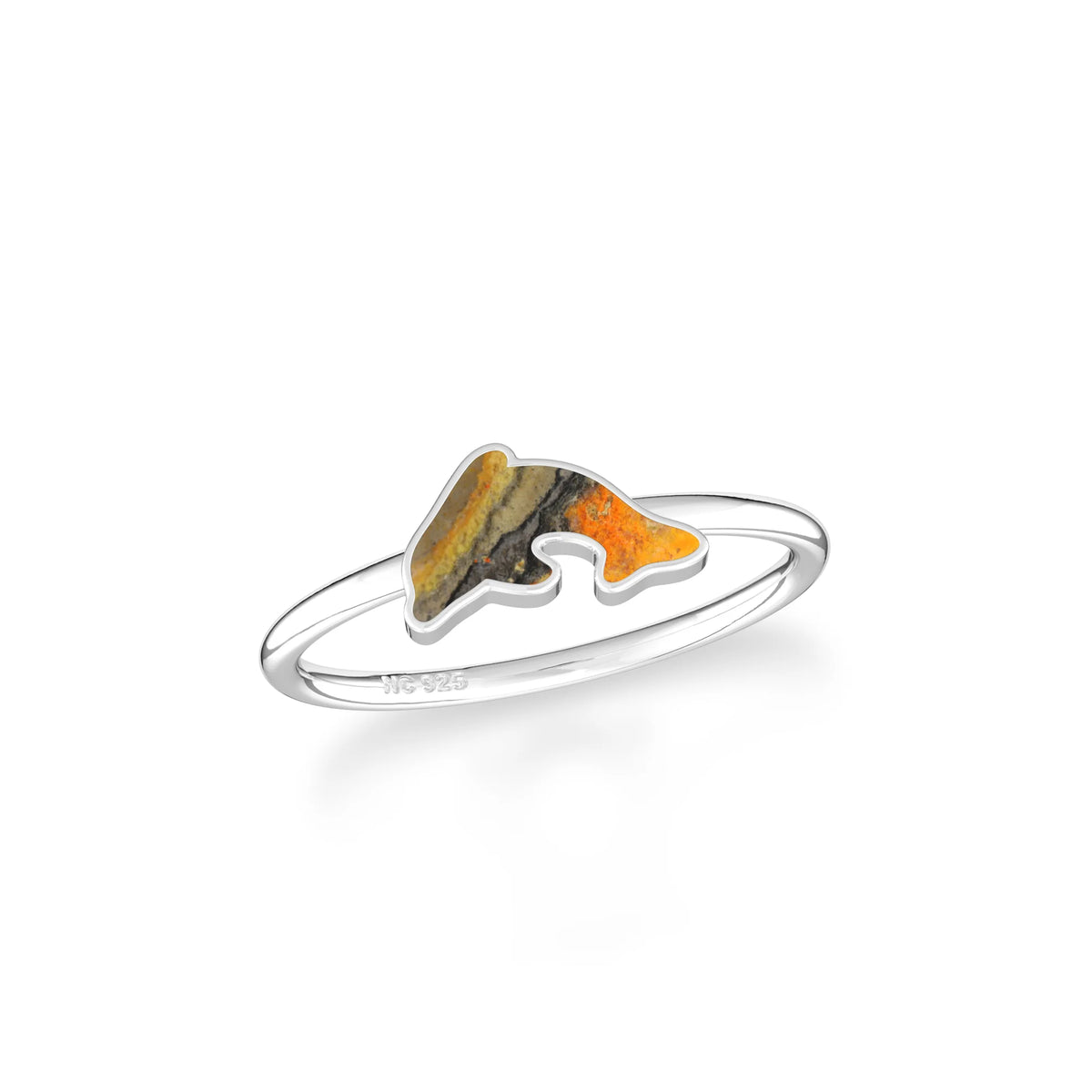 bumble bee stackable bezel-set ring