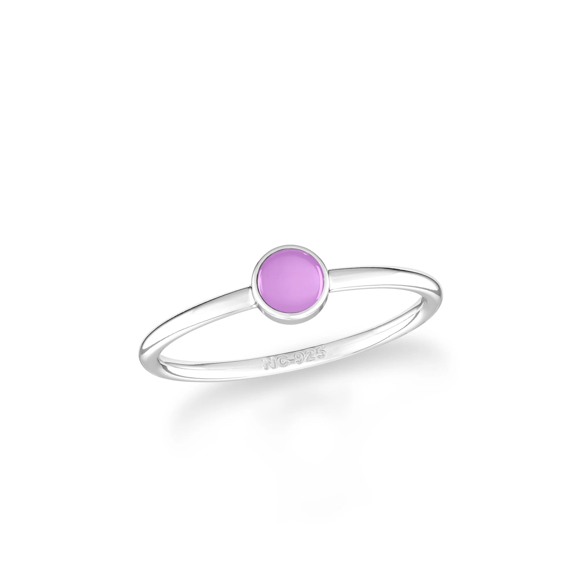 amethyst bezel-set ring