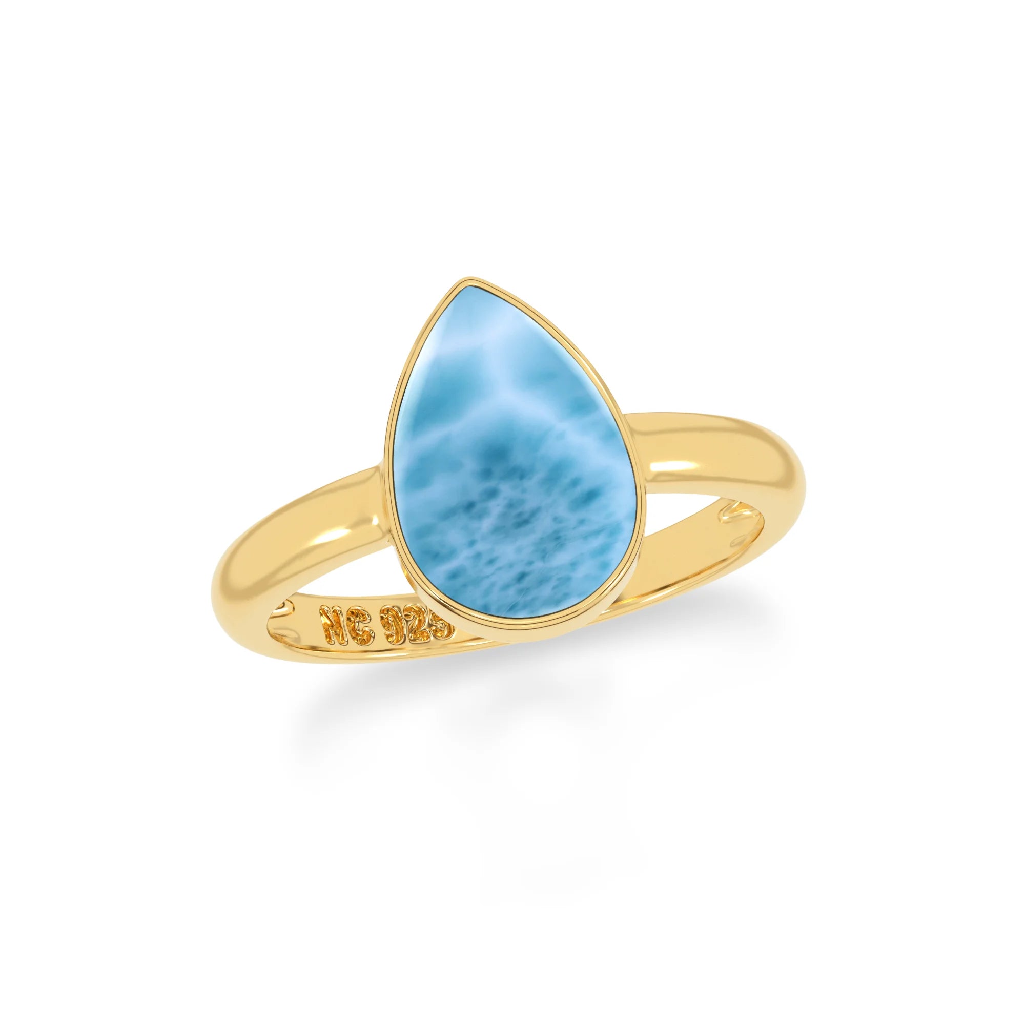 larimar bezel-set ring