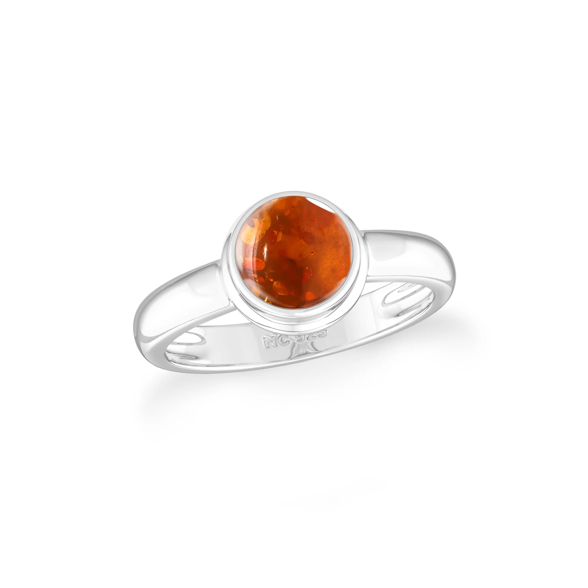 amber bezel-set ring