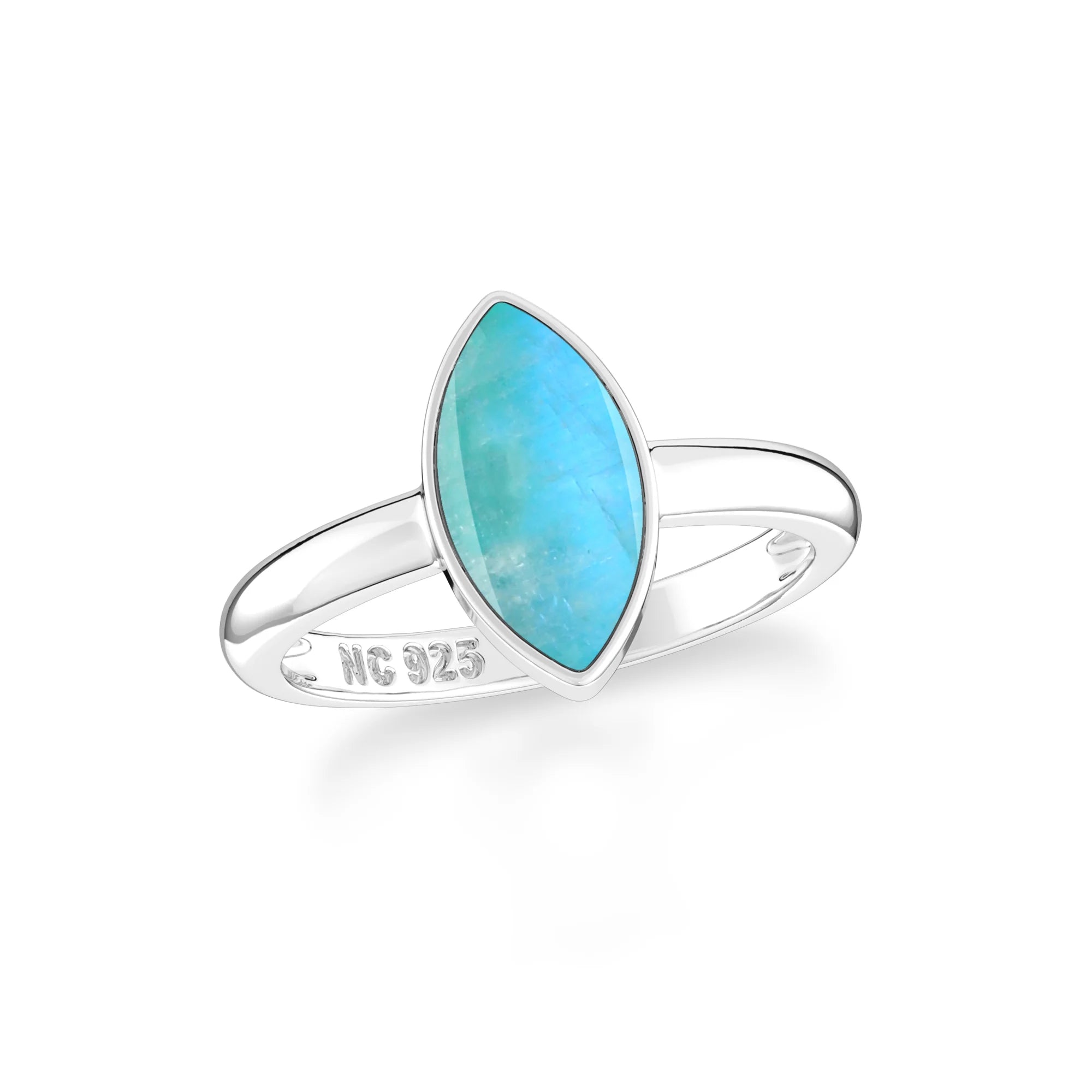 red green-moonstone bezel-set ring