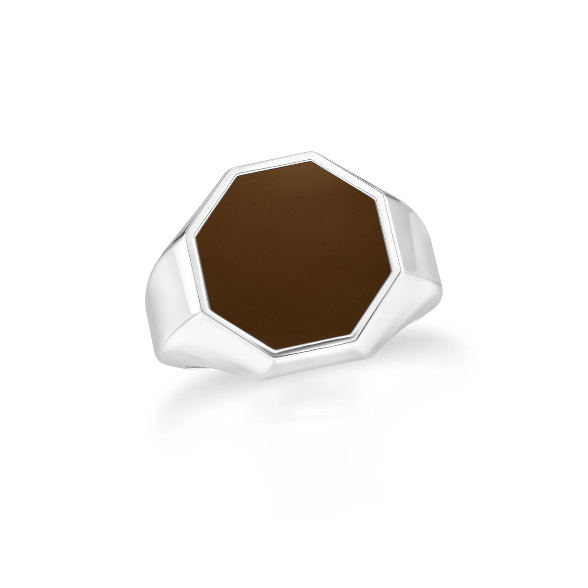 smoky quartz men prong-set ring